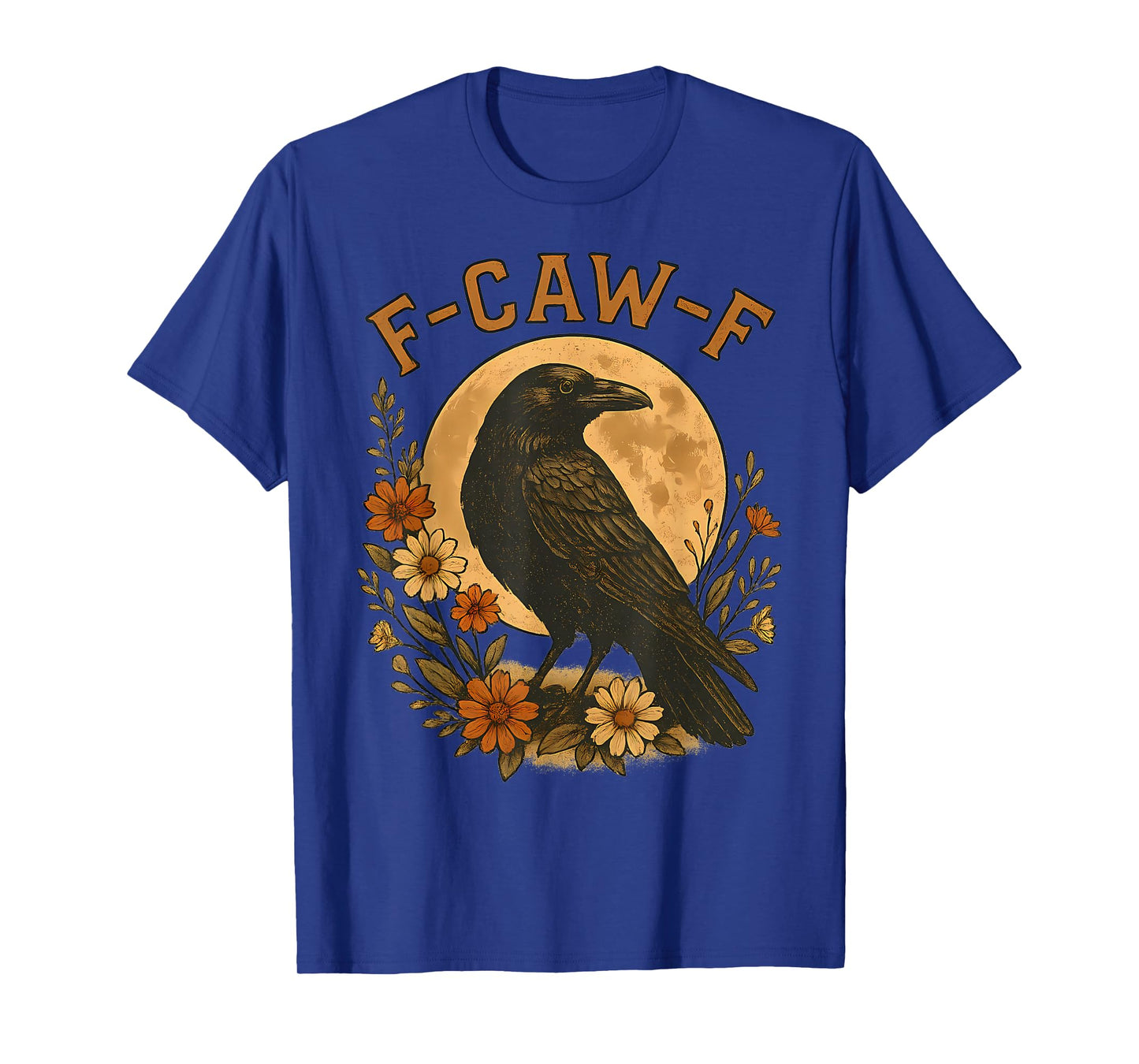 F-Caw-F Black Crow Funny Gothic Bird Adult Humor Graphic T-Shirt