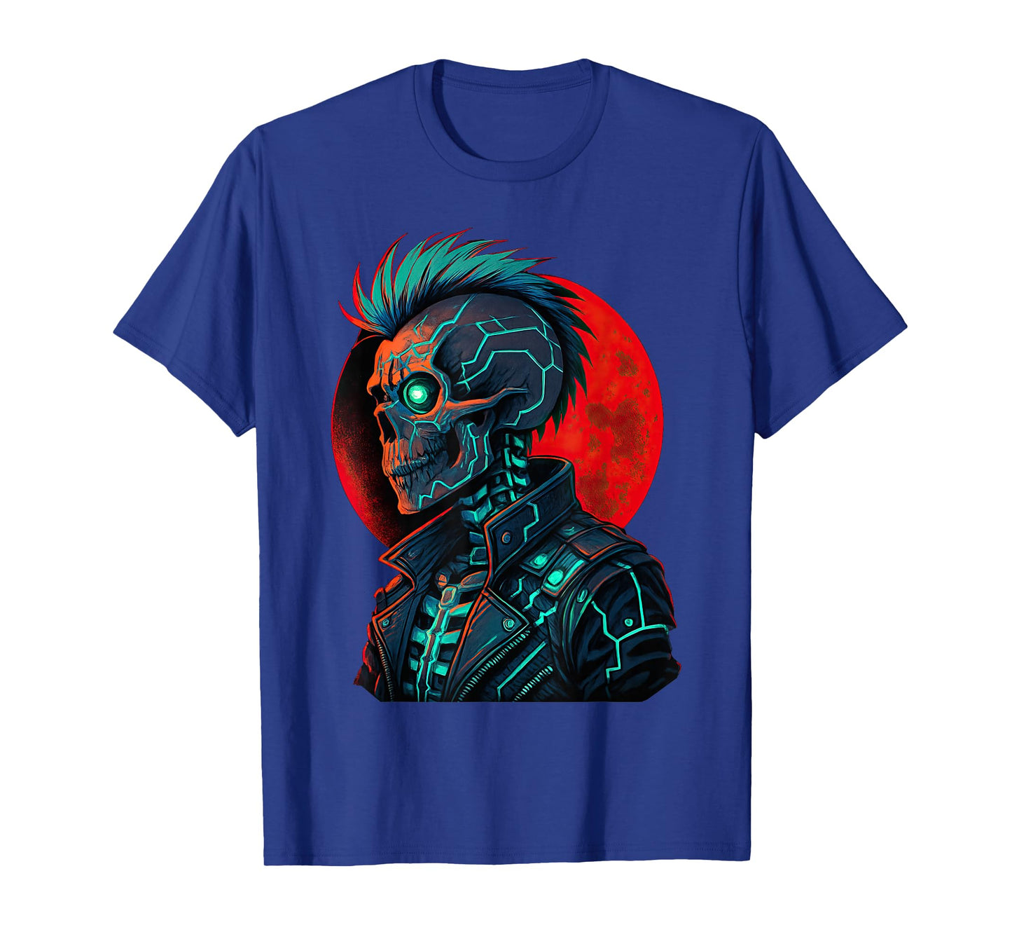 Cyber Skeleton Cyborg Gothic Retro Futurism Gamer T-Shirt