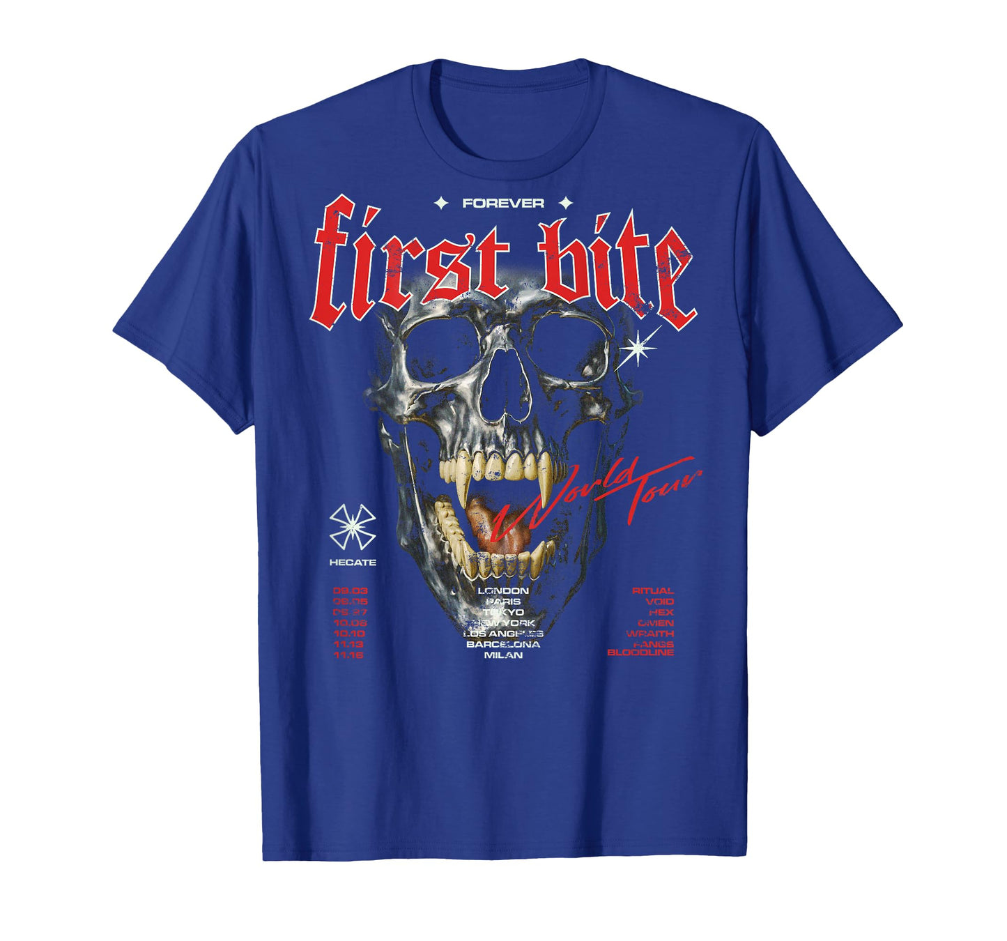 Skeleton Vampire Vintage Streetwear Urban Y2K Back Print T-Shirt