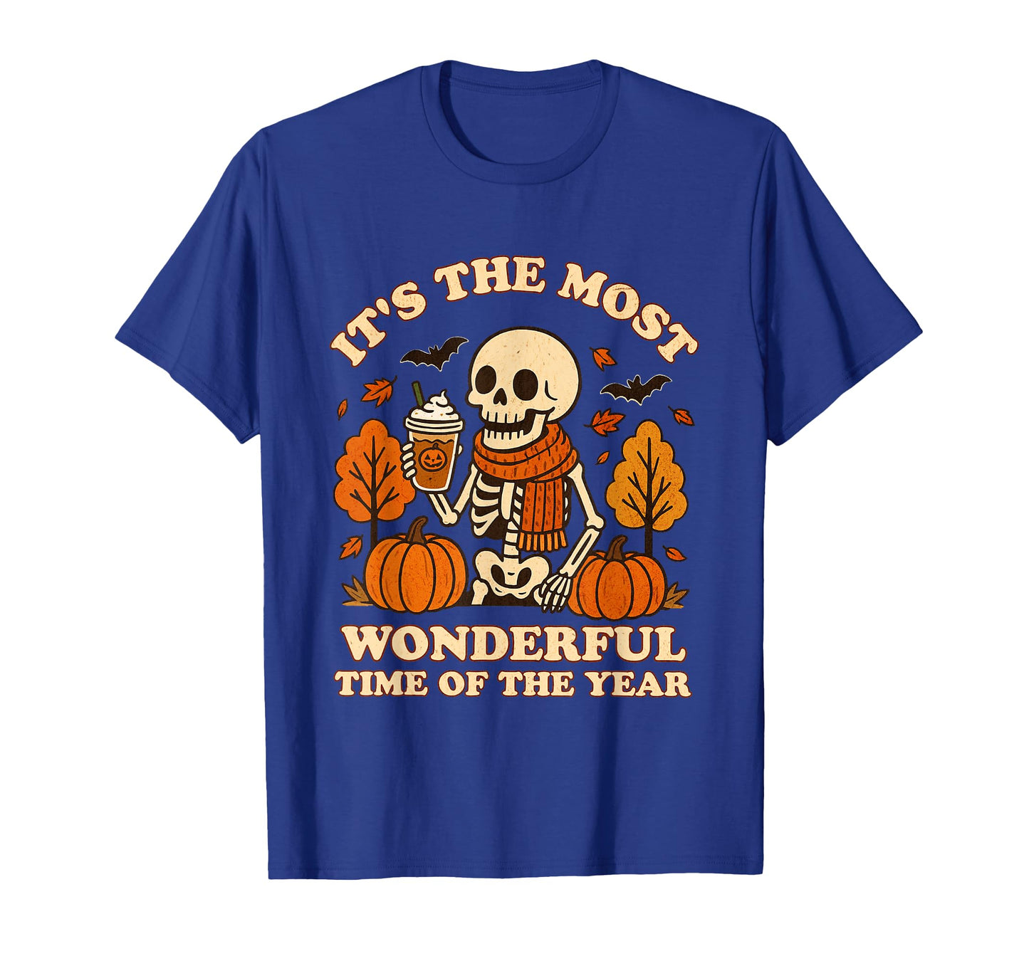 Most Wonderful Time of The Year Cute Skeleton Halloween Fall T-Shirt