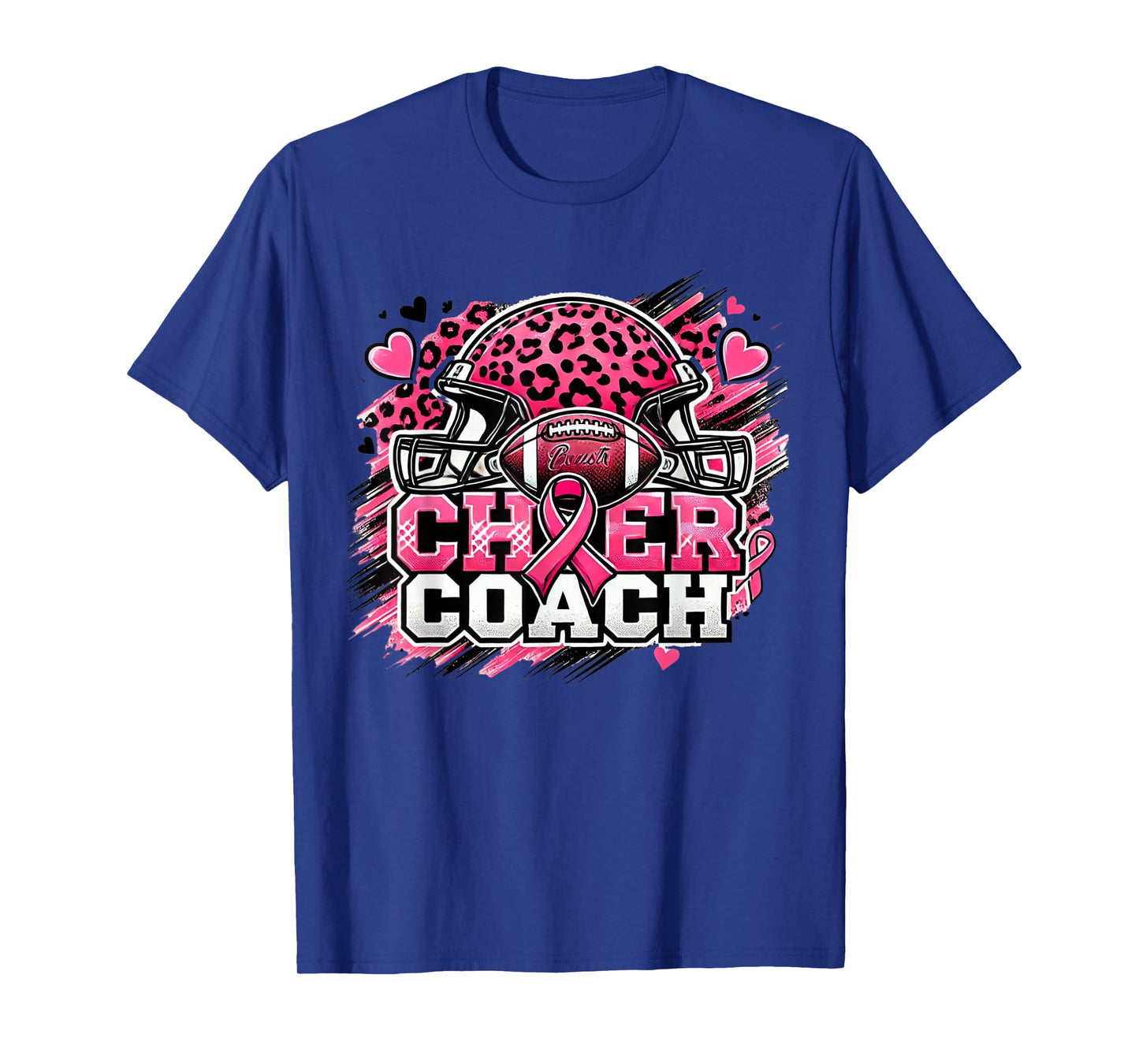 Cheer Coach Football Breast Cancer Awareness Day T-Shirt