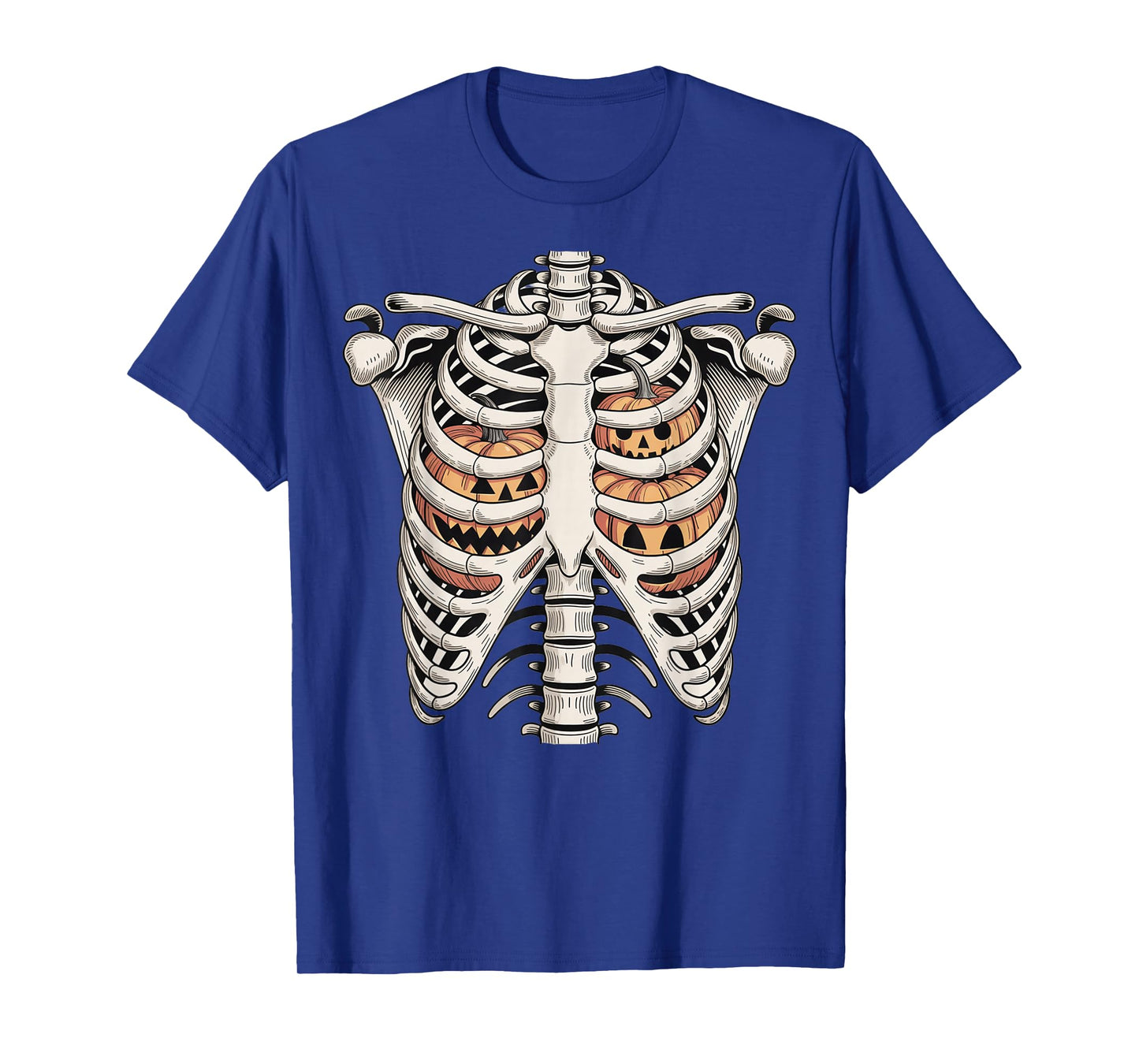 Pumpkin Rib Cage Skeleton Halloween X-Ray Anatomy Nurse T-Shirt