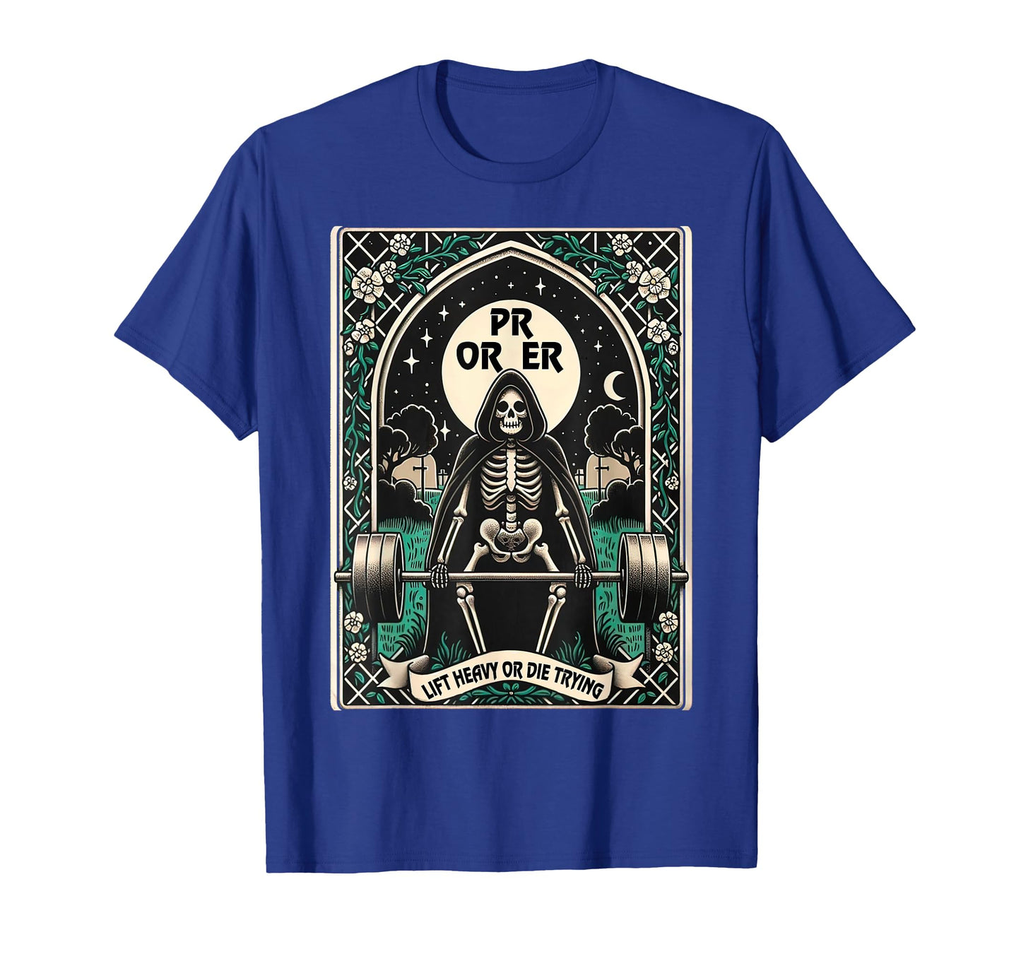 Skeleton Gym, Halloween Pump Cover, PR OR ER Card Tarot Tee T-Shirt