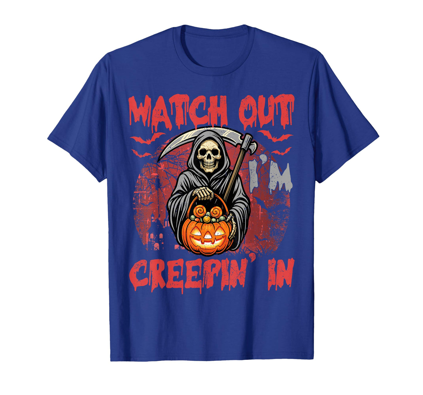 Funny Halloween Grim Reaper I'm Creepin in Women Men Kids T-Shirt