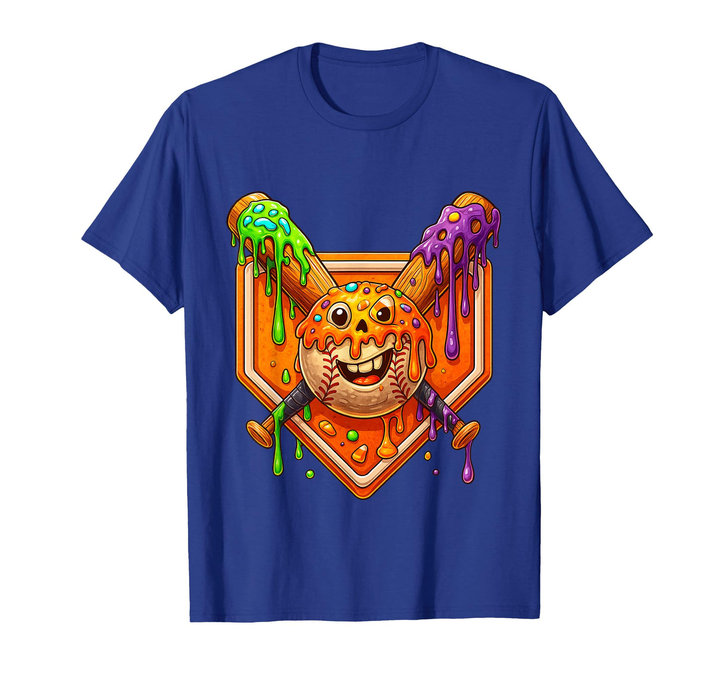 Halloween Baseball Drip Ice Cream for Boys Spooky Candies T-Shirt