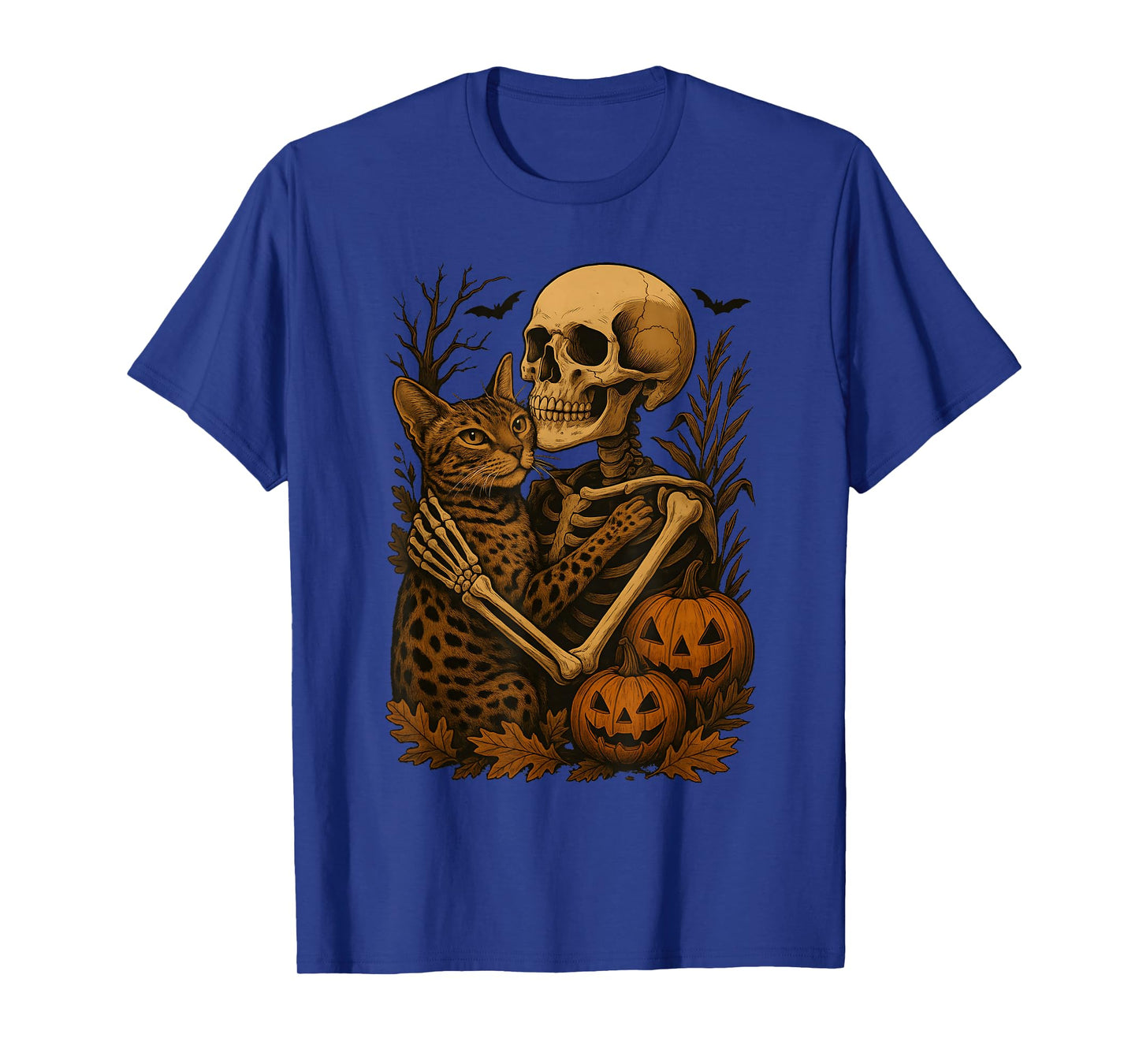 Skeleton Hugging Savannah Cat T-Shirt