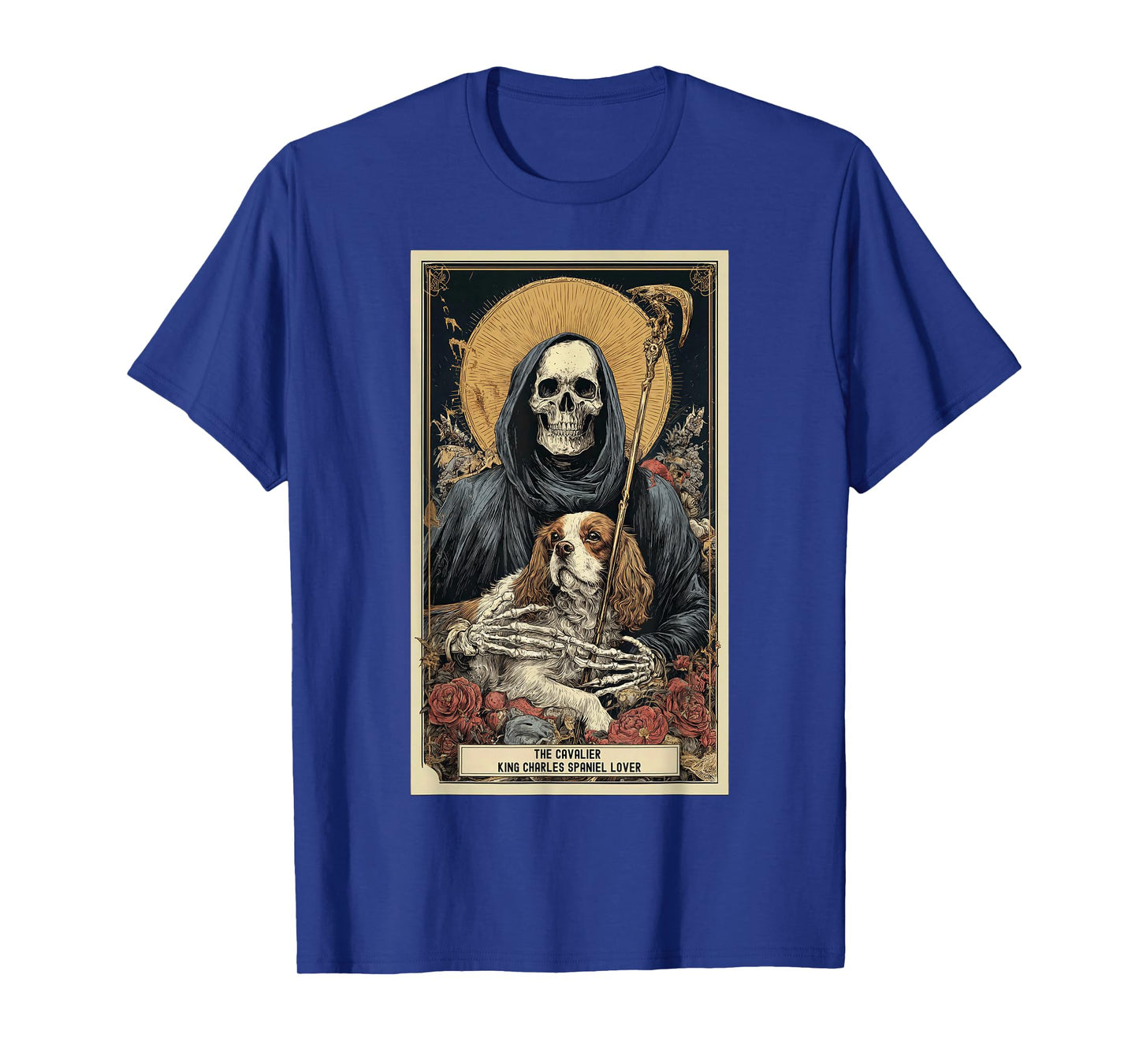 Cavalier King Charles Spaniel Lover Tarot Card Halloween Men T-Shirt