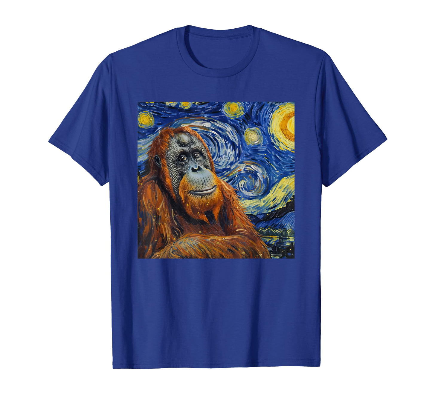 Orangutan Monkey Van Gogh Style Starry Night T-Shirt