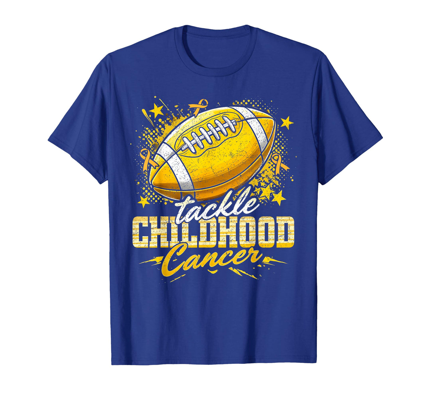 Tackle Childhood Cancer Awareness Football Survivor Warrior T-Shirt