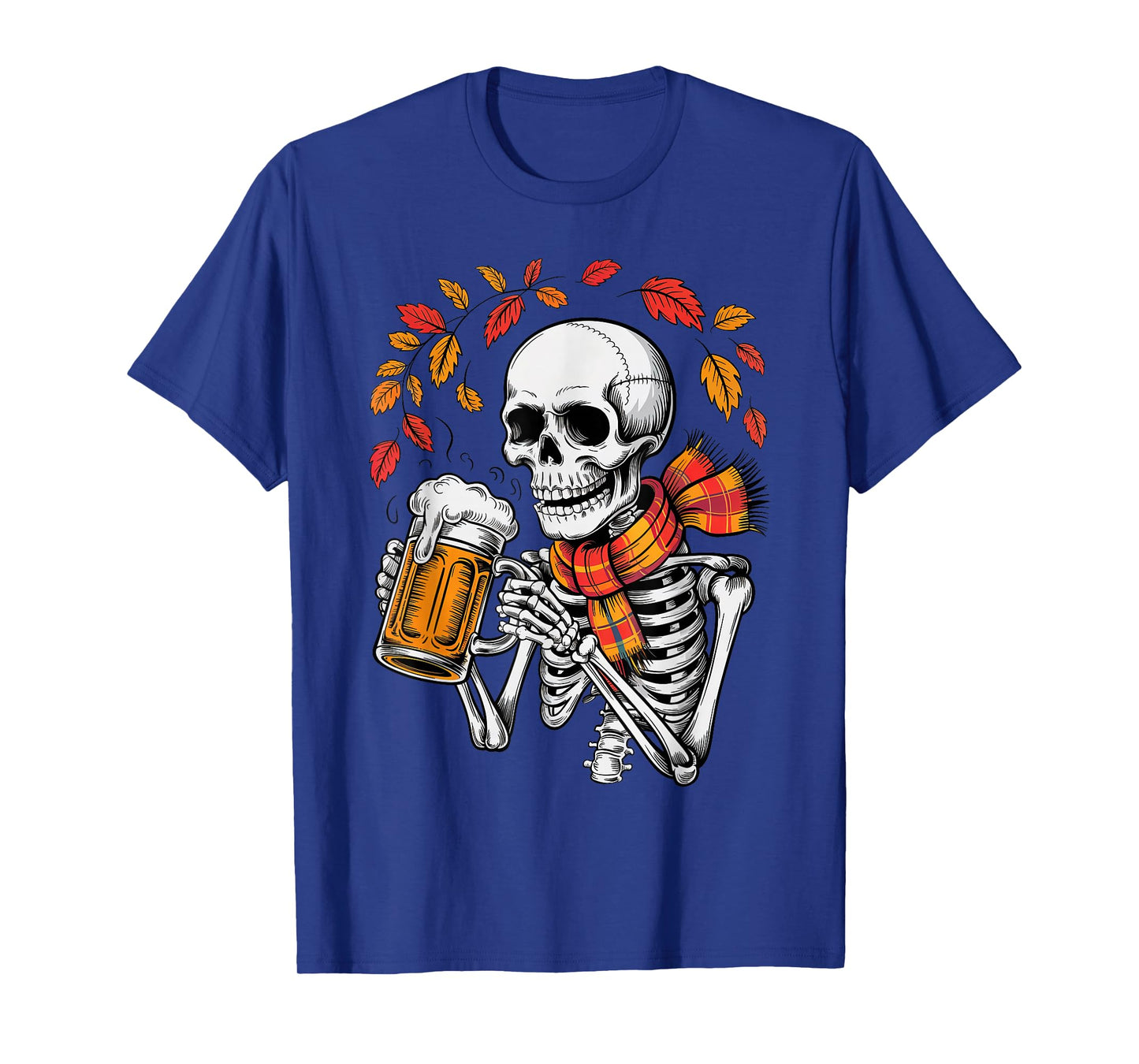 Skeleton Drinking Beer Retro Halloween Costume Beer Drinker T-Shirt