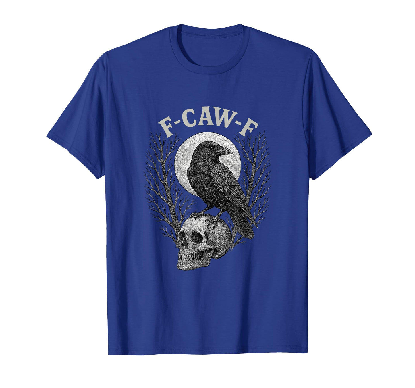 F-CAW-F Crow Print Womens, Men Gothic Style T-Shirt