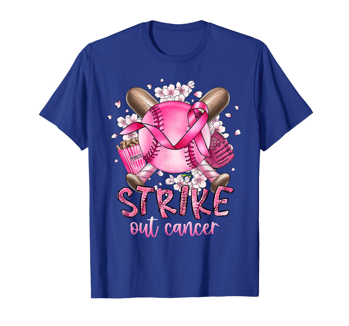 Strike Out Breast Cancer Softball Baseball Player Support T-Shirt