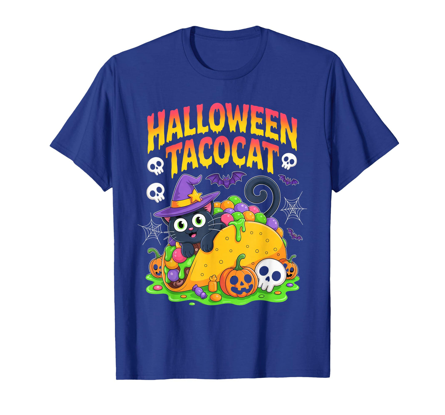 Cute Halloween Tacocat Black Cat Funny Taco Costume Design T-Shirt