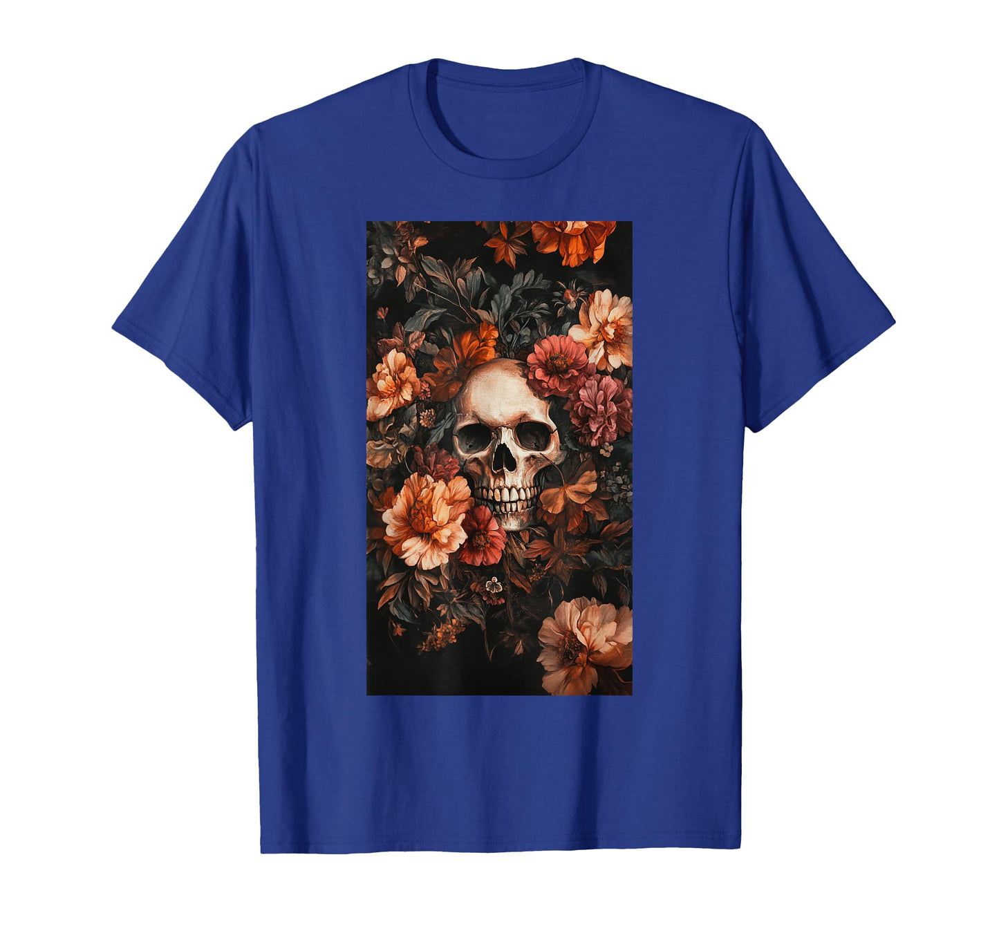 Floral Subtle Skull Accents Skull art T-Shirt