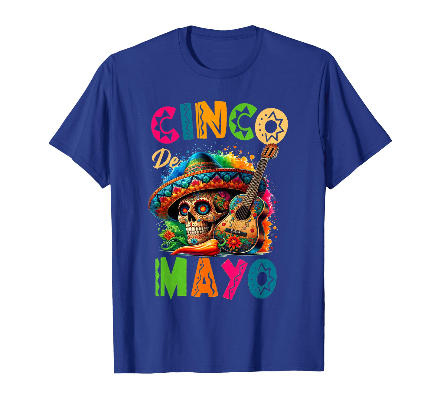 Cinco De Mayo Sugar Skull Costume 5 De Mayo For Women Men T-Shirt