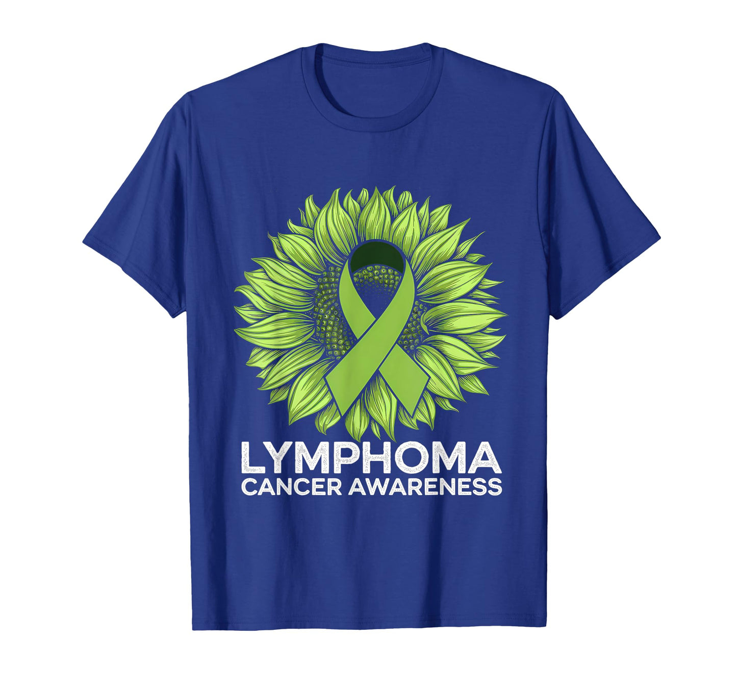 Lymphoma Cancer Awareness Sunflower Green Ribbon T-Shirt