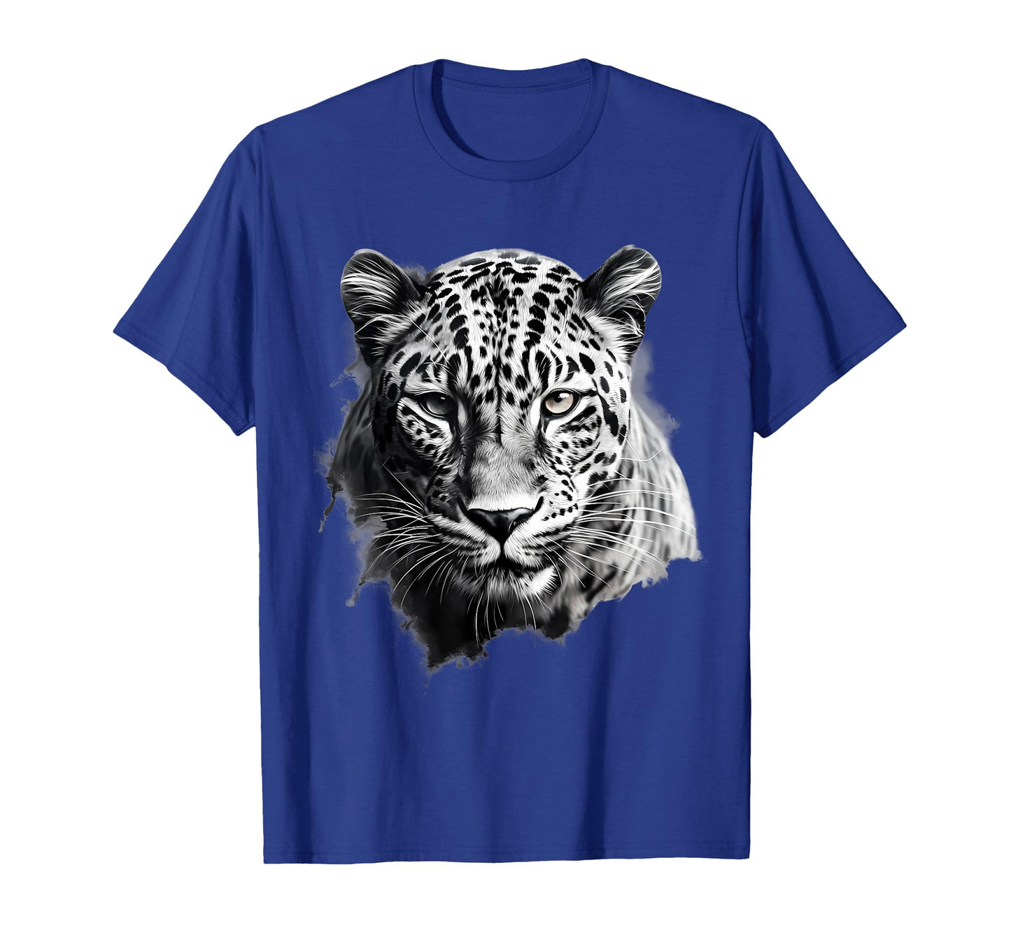 Leopard Drawing Animal Print Wildlife Nature Portrait Motif T-Shirt