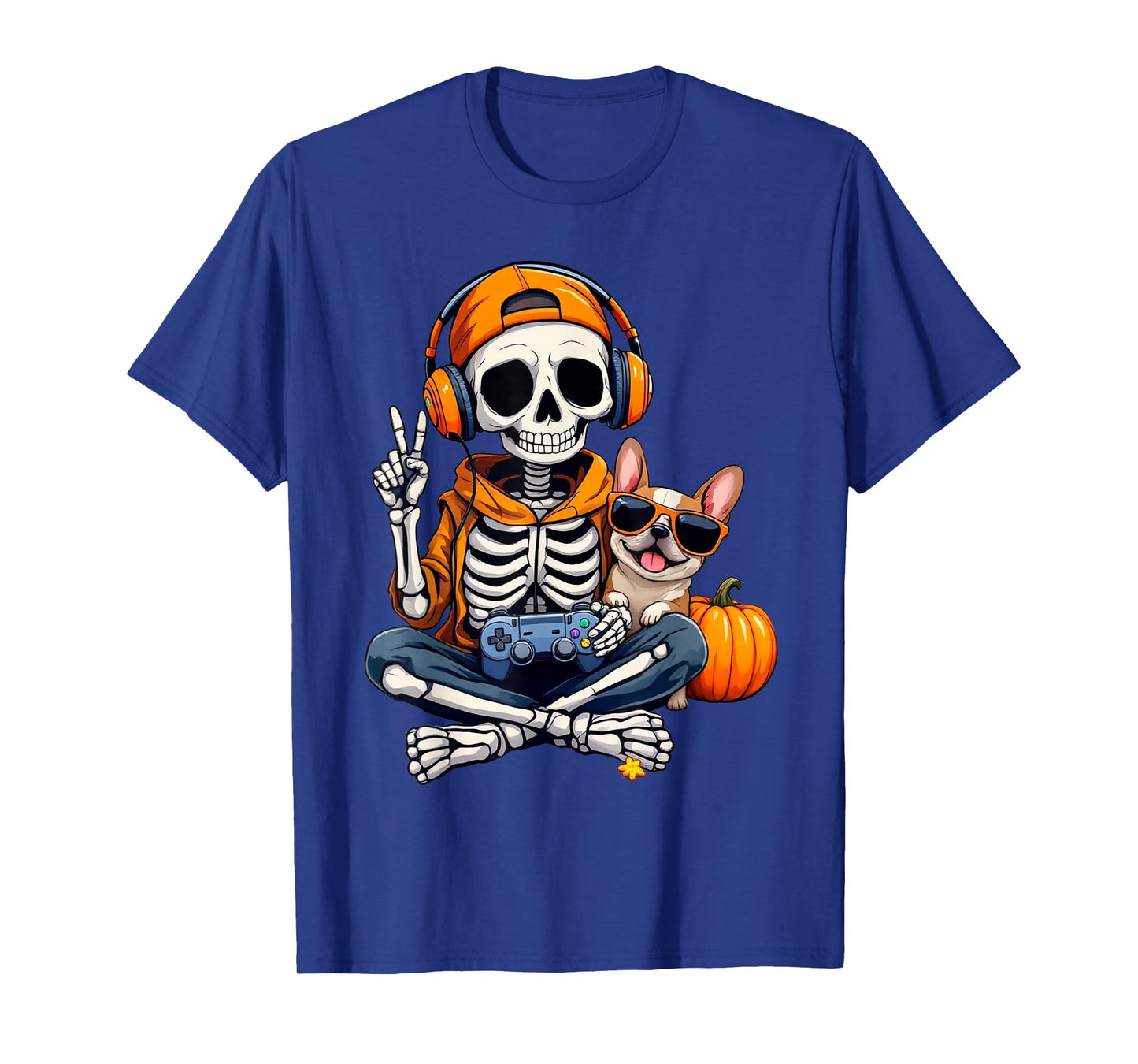 Halloween Skeleton Gamer Video Gaming Boys Men Kids Tees T-Shirt