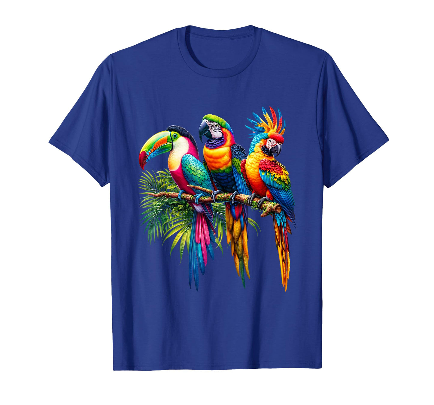 Vibrant Tropical Parrots β Exotic & Colorful Wildlife Art T-Shirt