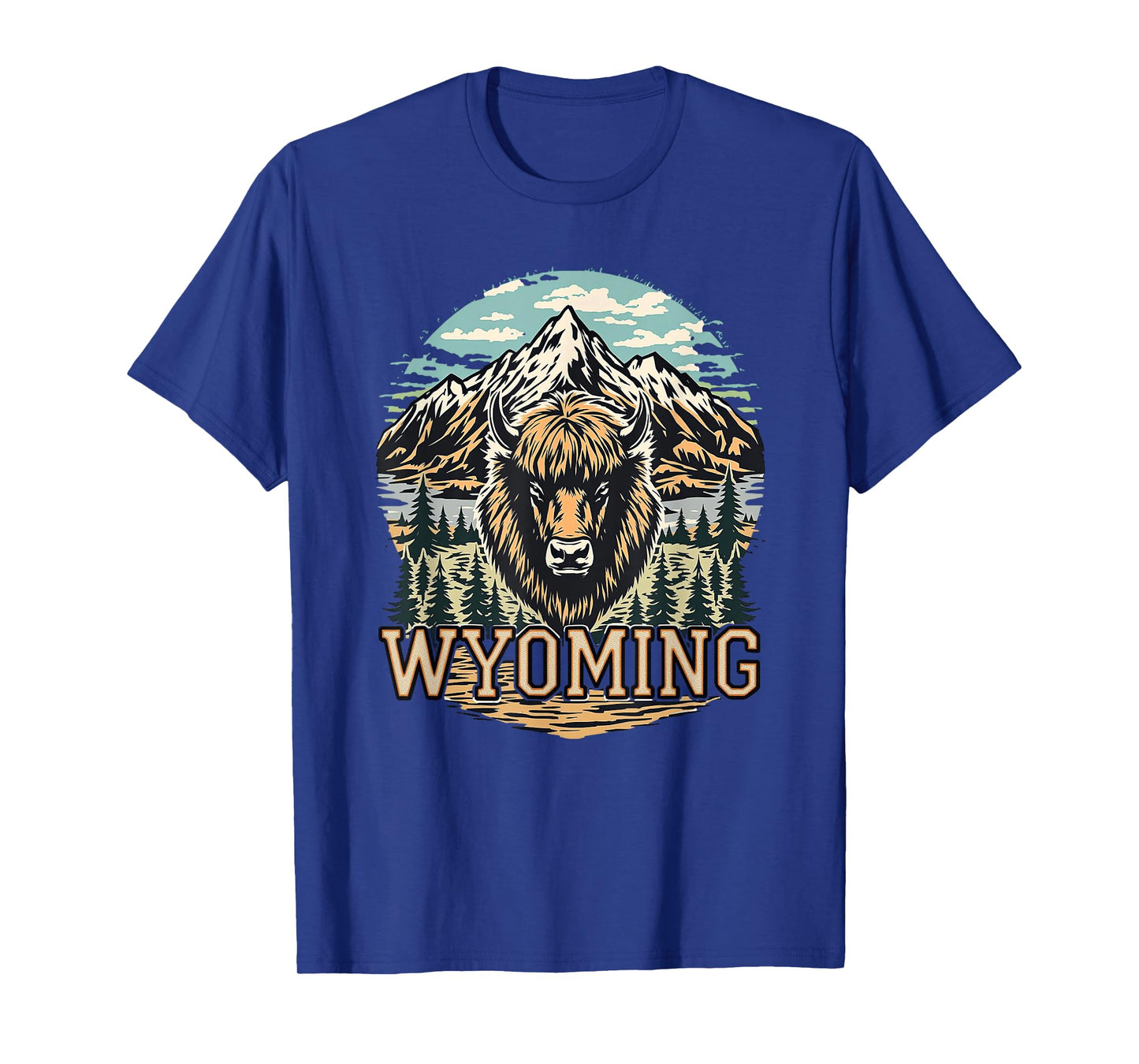 Wyoming Mountains and Buffalo Nature Scenic Wyoming T-Shirt