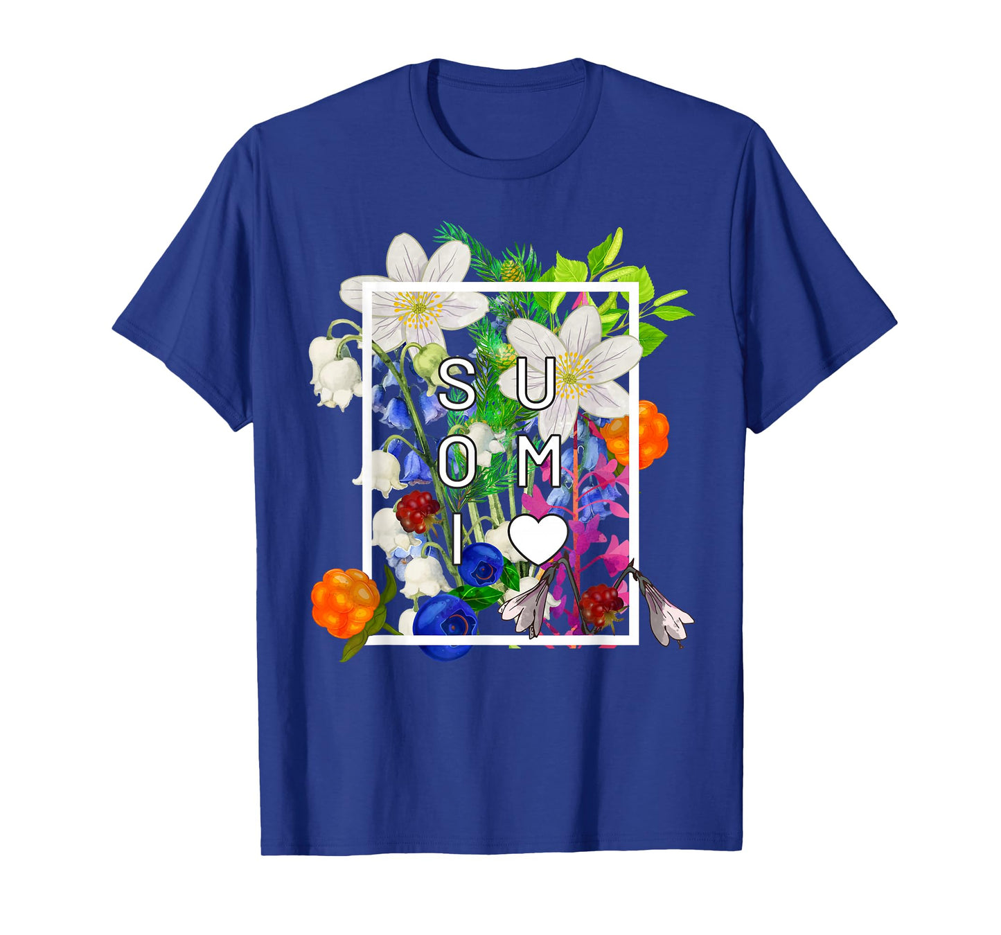 Flowers of Finland Word Art - Suomi Finnish Pride T-Shirt