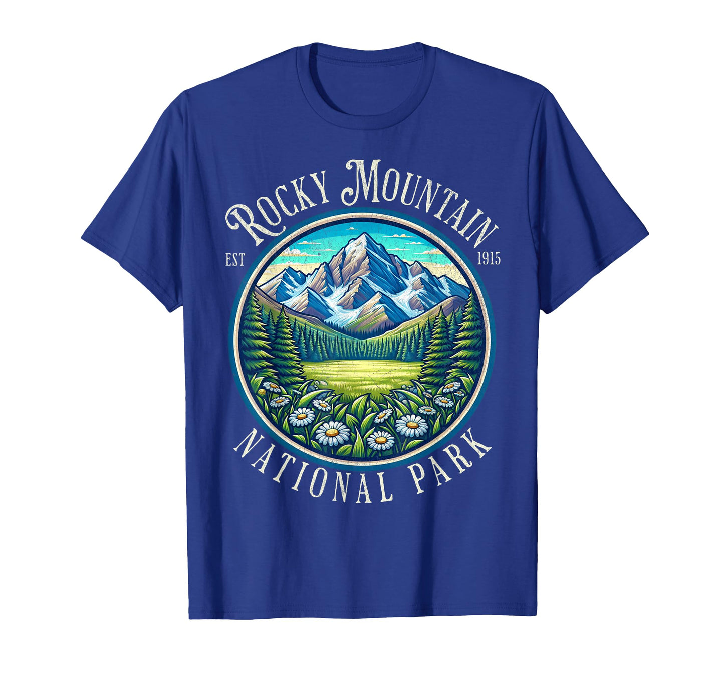 Retro Rocky Mountain National Park Hiking Camping Outdoor T-Shirt