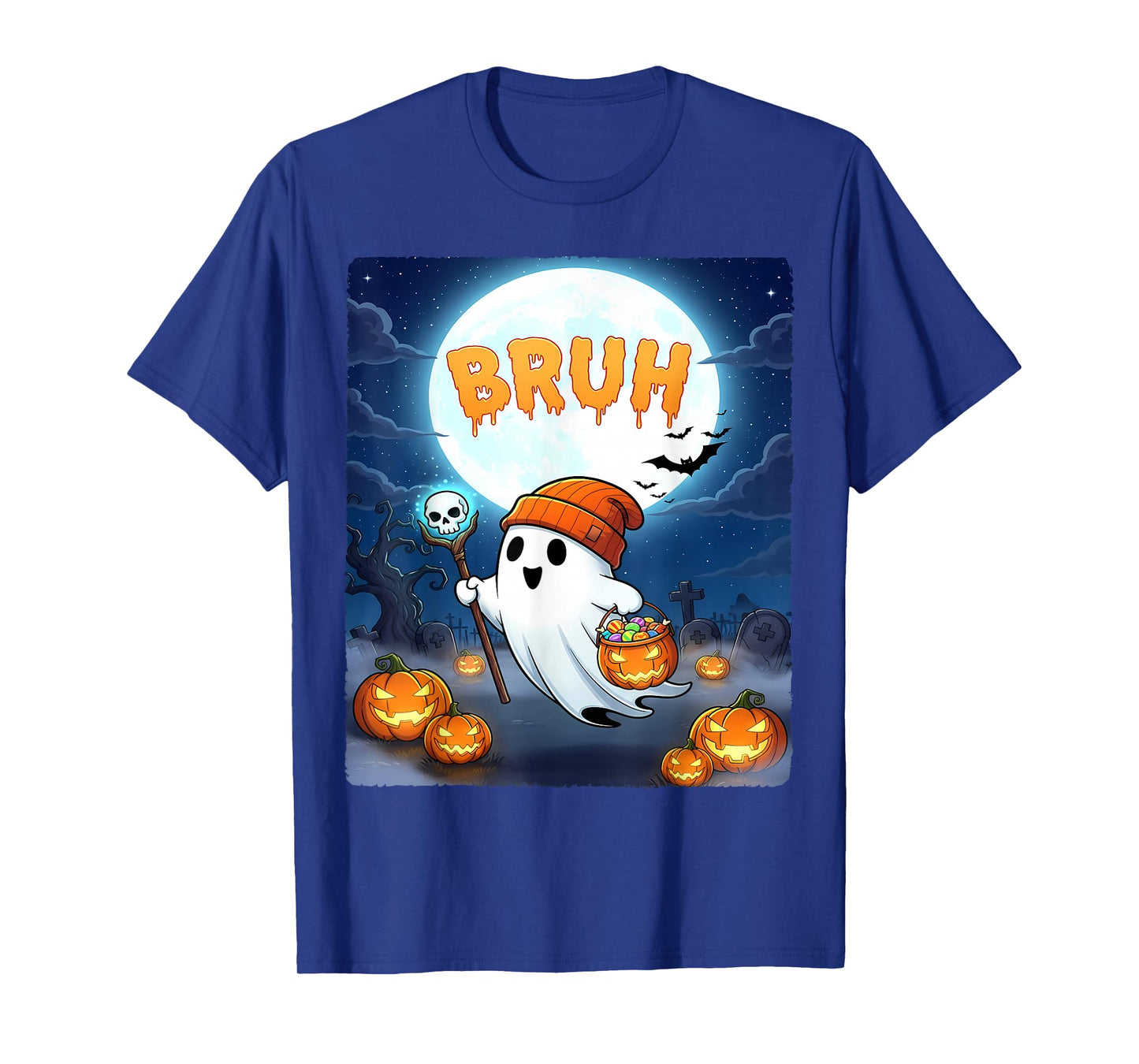 Bruh Ghost Cute Funny Halloween Costume Toddler Boys Kids T-Shirt