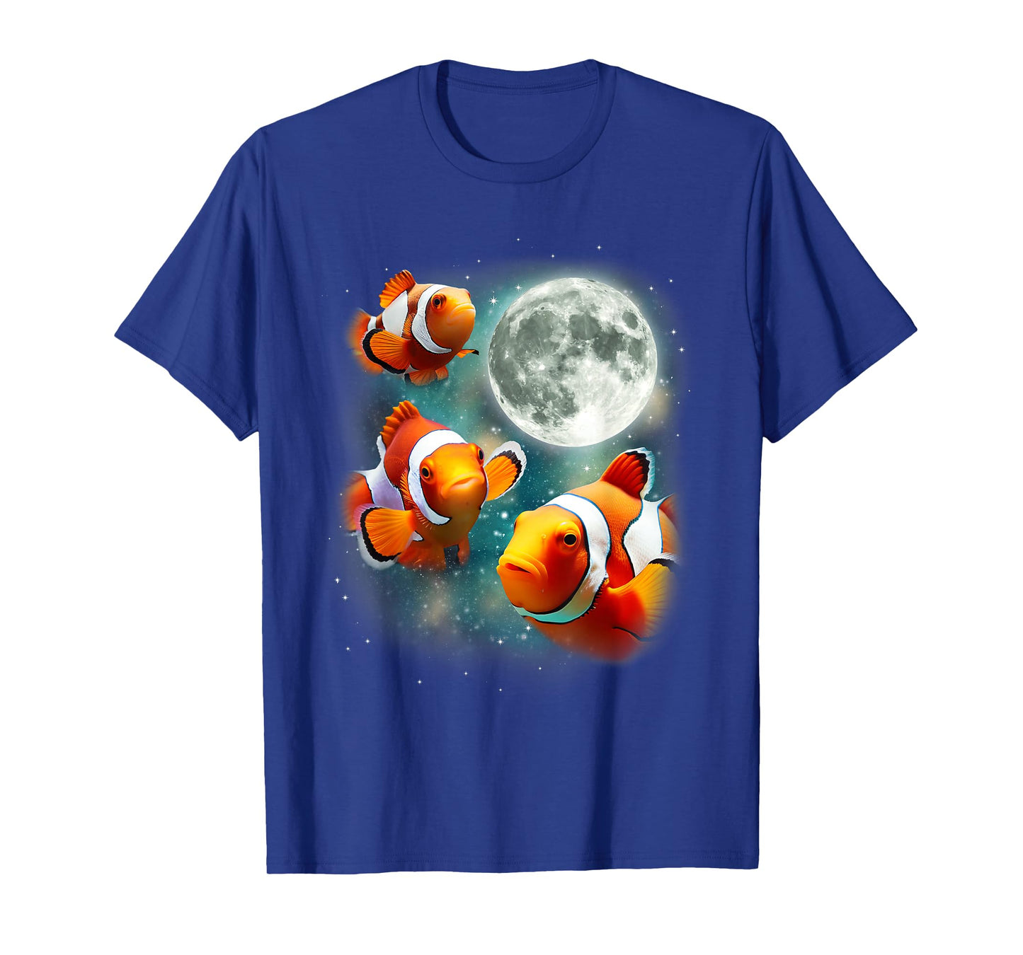 Three Clownfish Moon | Tropical Ocean Marine Clown Fish T-Shirt