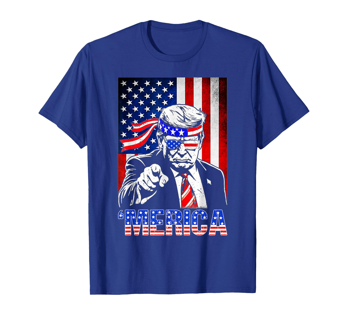 'MERICA TRUMP Shirt Funny Trump 4th Of July American Flag T-Shirt
