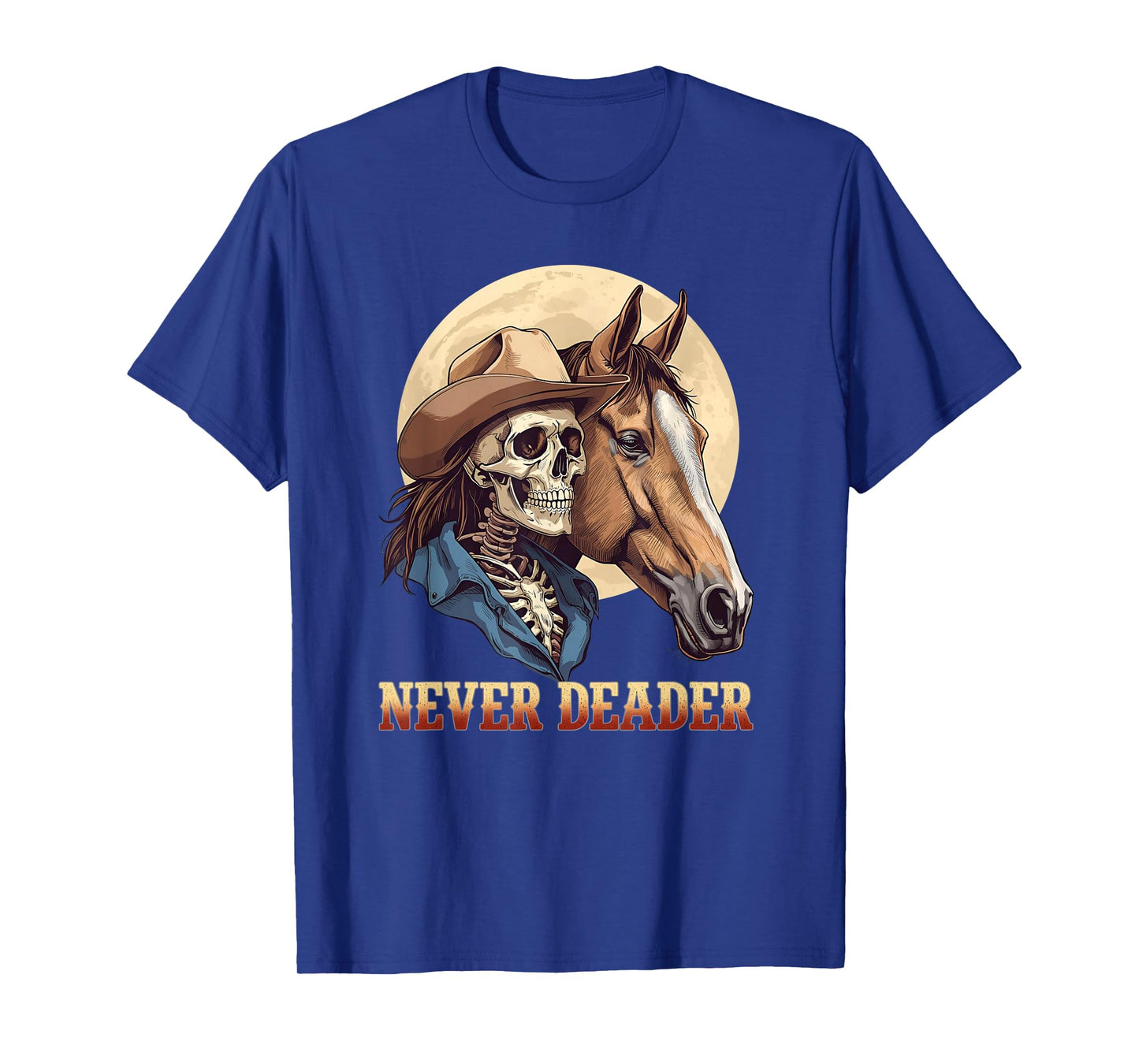 Skeleton Cowboy Riding Horse for Western Spooky Halloween T-Shirt