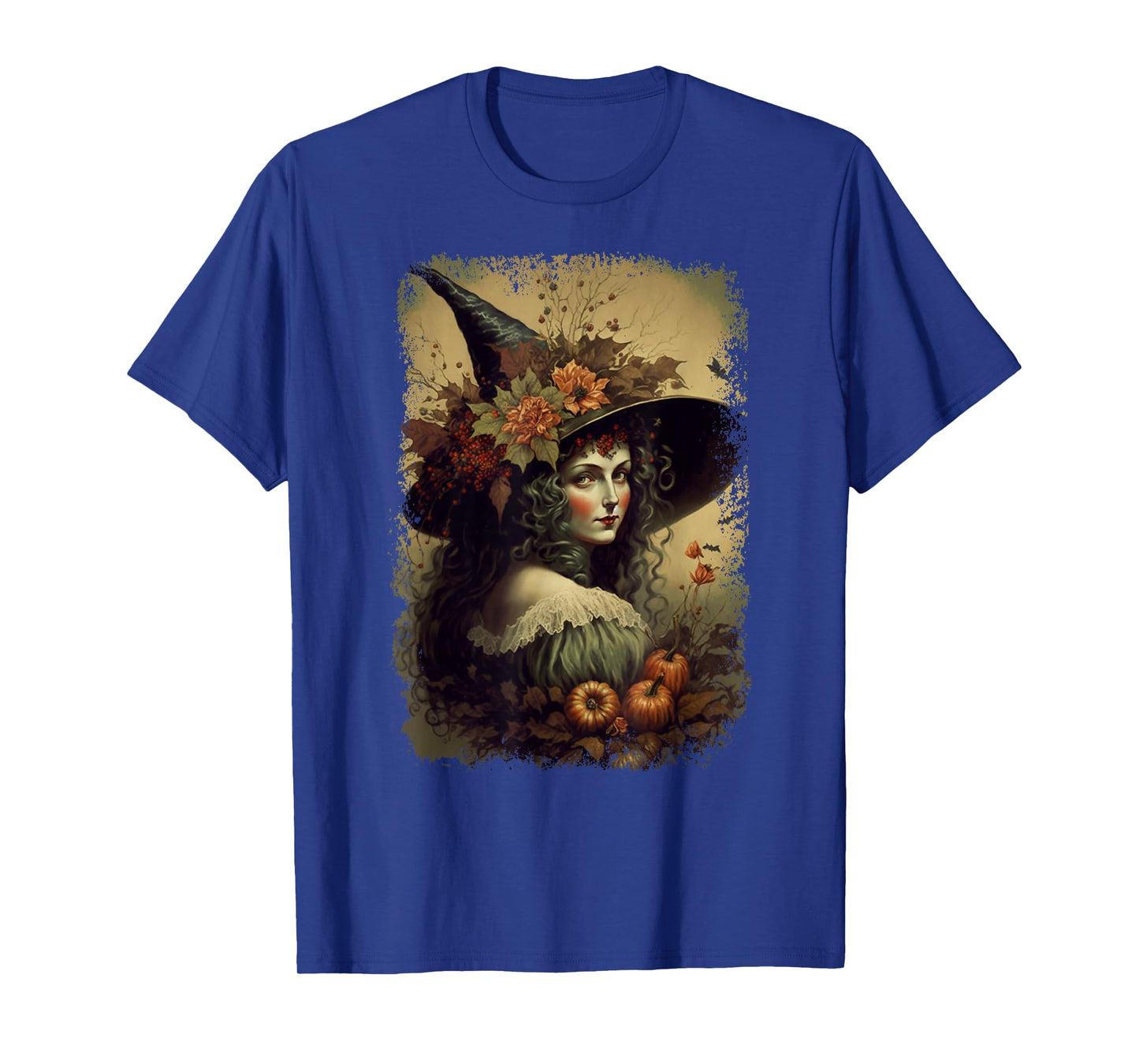 Vintage Nature Witch October Halloween Illustration T-Shirt