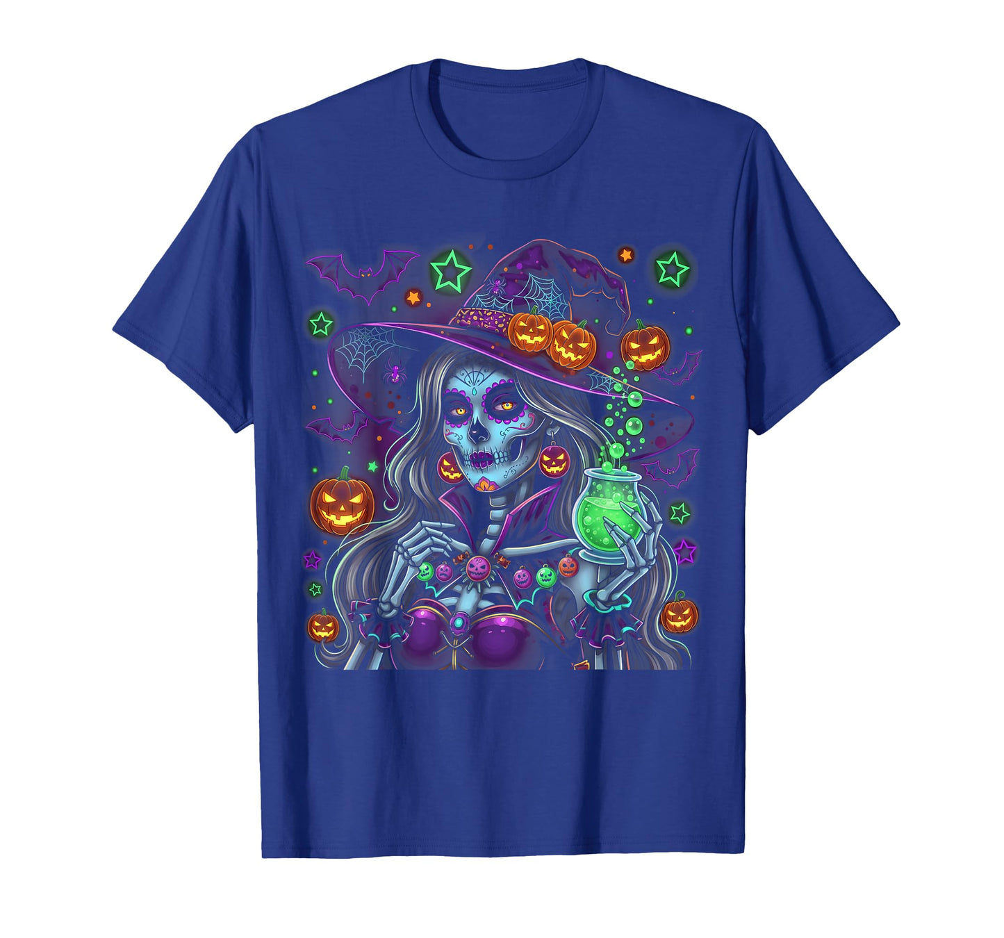 Funny Halloween Skeleton Witch Sugar Skull Halloween T-Shirt