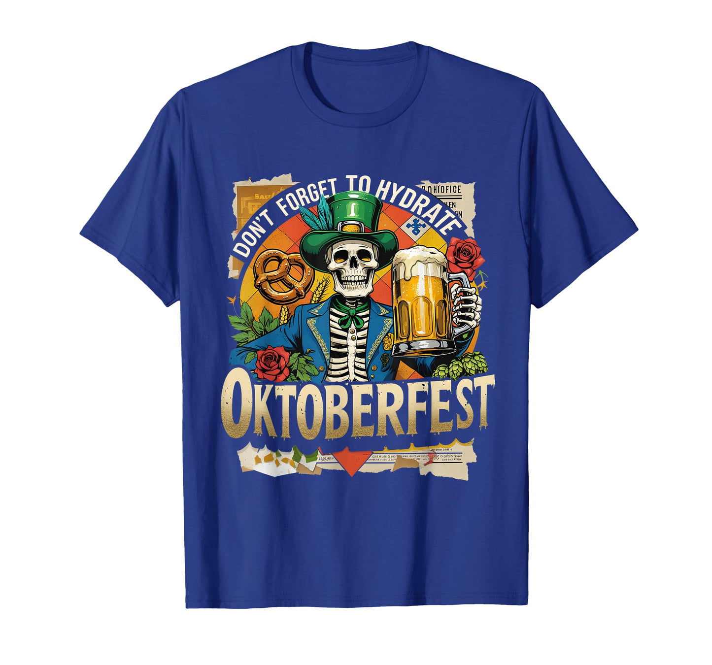 Oktoberfest Skeleton Funny Beer Drinking Hydrate T-Shirt