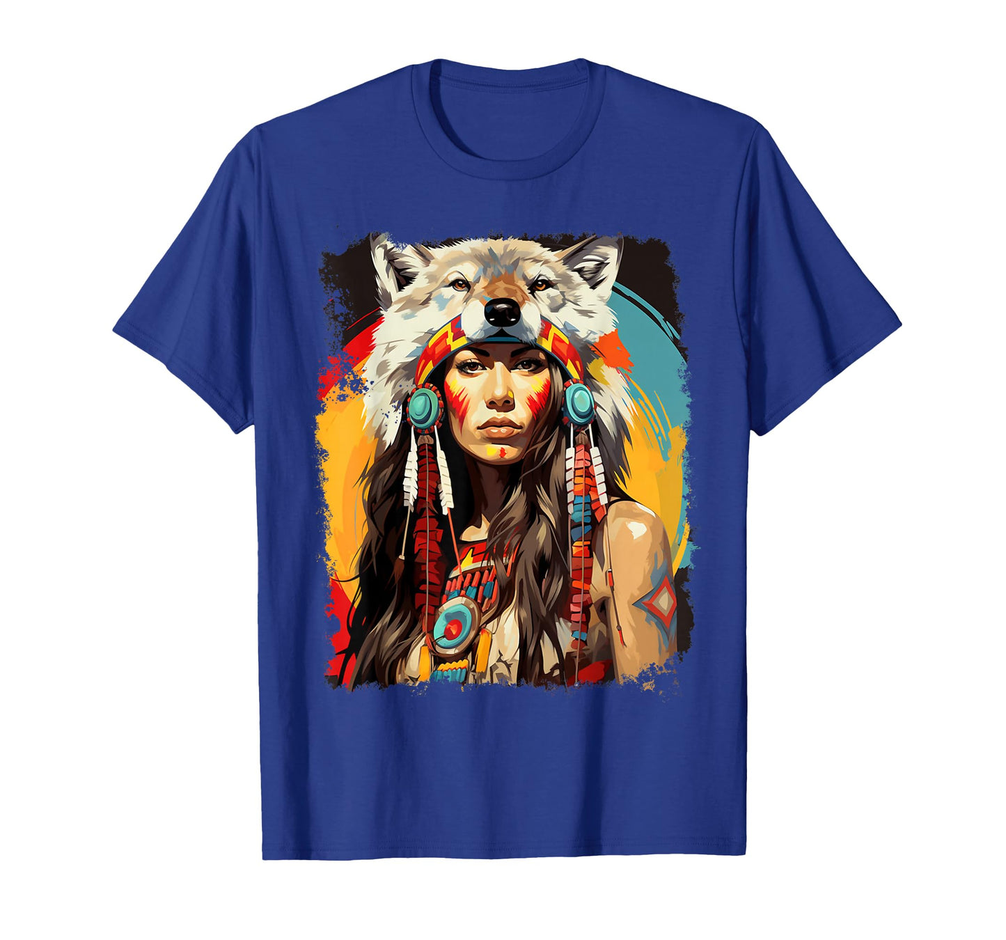 Indigenous Wolfwear Beautiful Native American T-Shirt - Unisex-Adults, Black, Small, Short Sleeve, Classic Fit