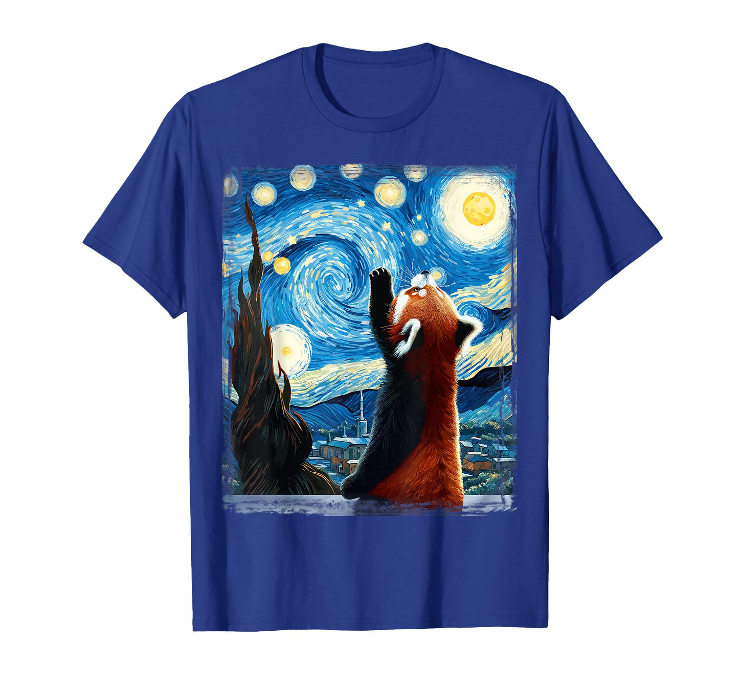 Artistic Red Panda Shirt Van Gogh Starry Night Red Panda T-Shirt