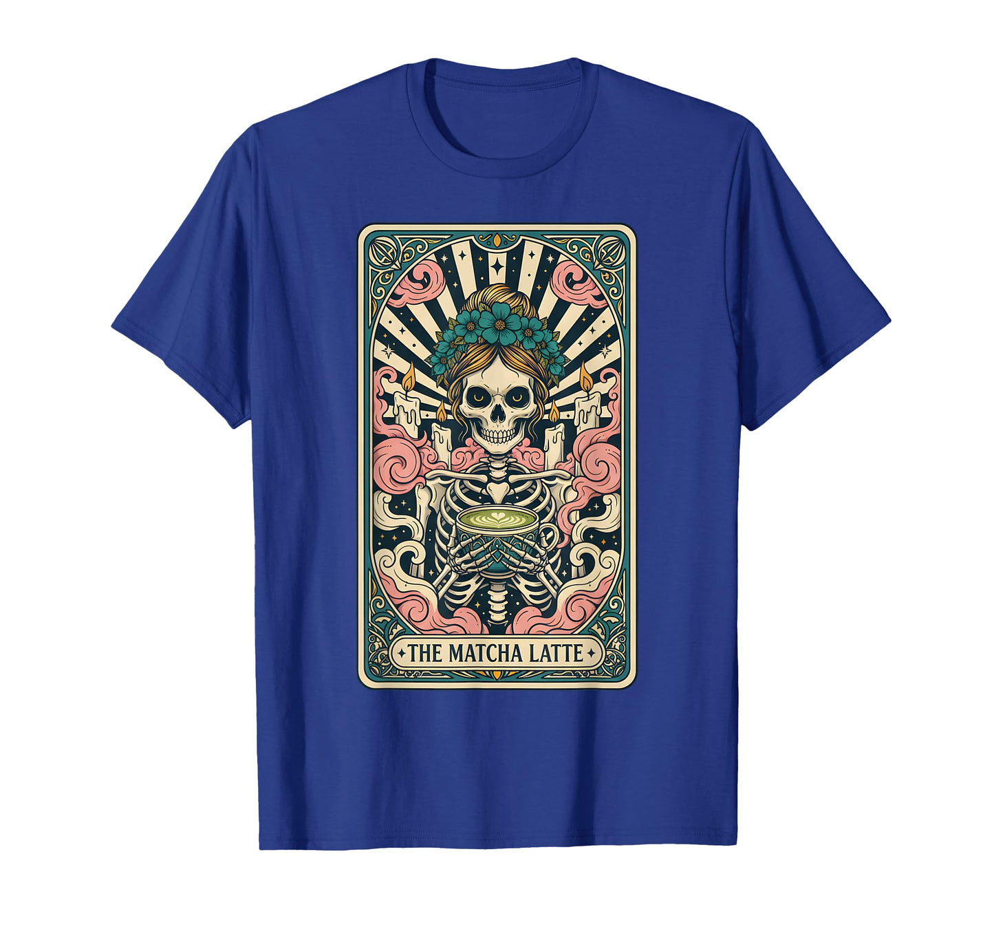 The Matcha Latte Gothic Skeleton Tarot Dark Art Design T-Shirt