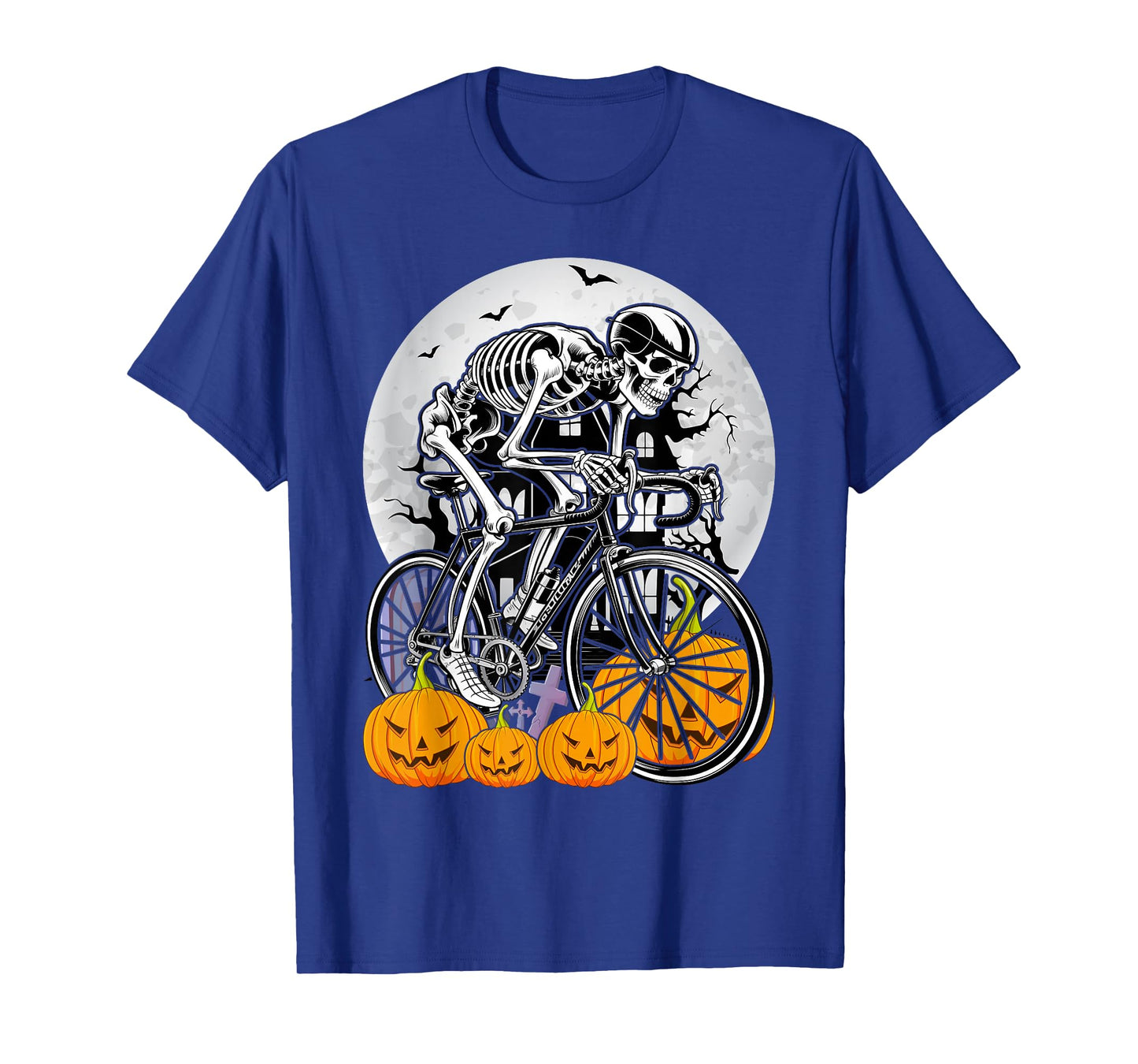 Skeleton Cyclist Bicycle Halloween Costume Men Women Kids T-Shirt