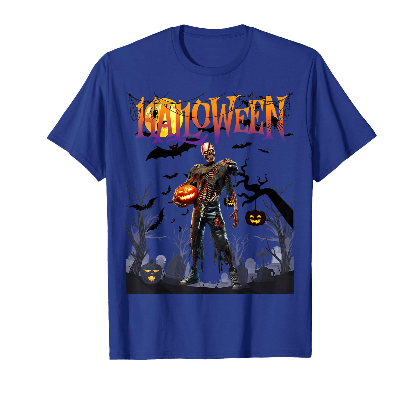 Halloween Skeleton Football Pumpkin T-Shirt