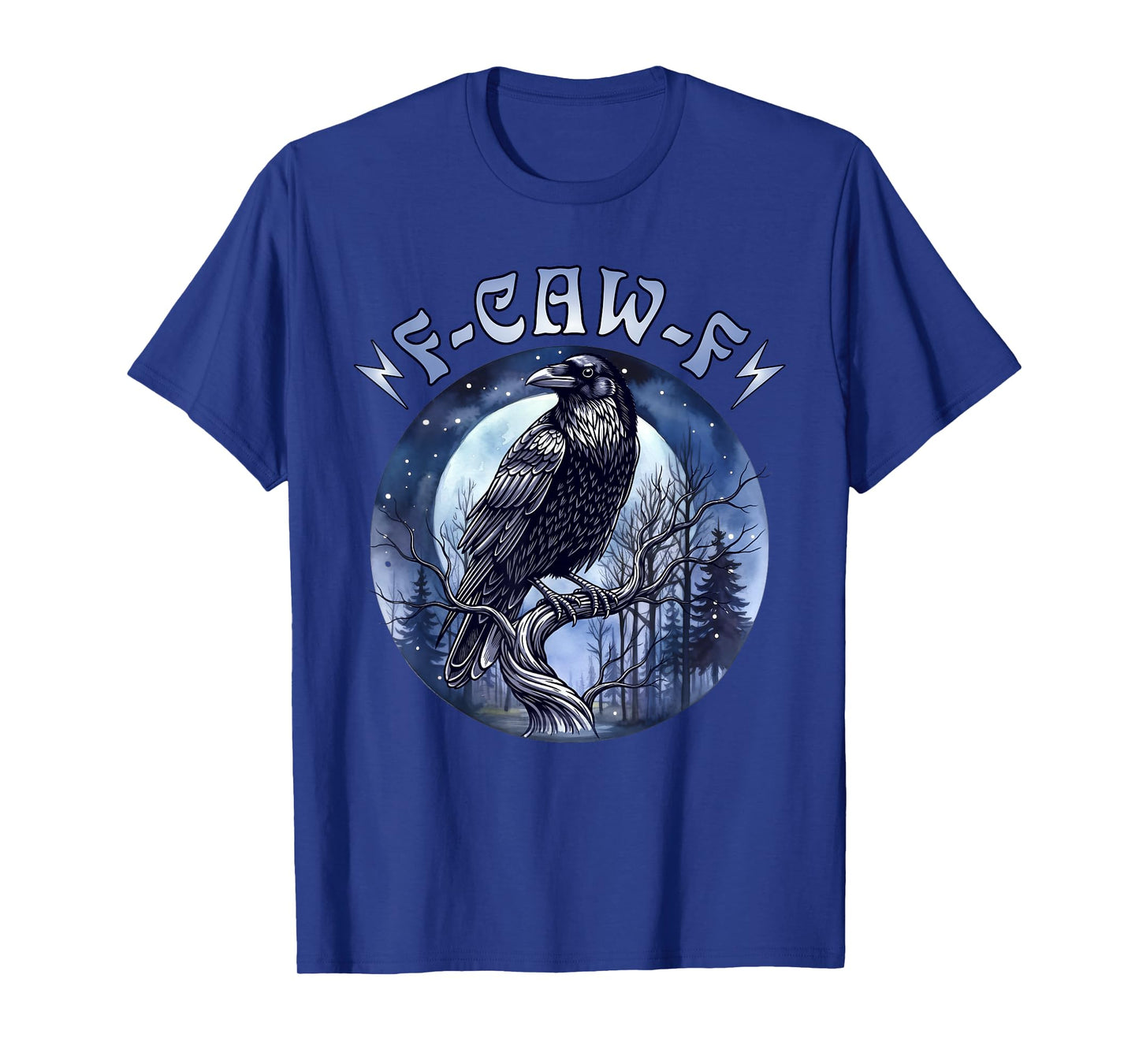 Funny F-CAW-F Black Crow Moon Gothic Adult Humor T-Shirt
