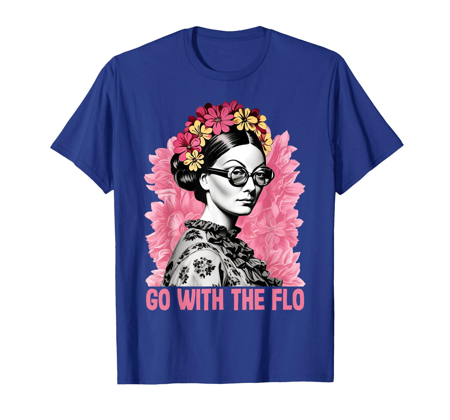 Go With The Flo Funny Florence Nightingale Floral Nurse Art T-Shirt