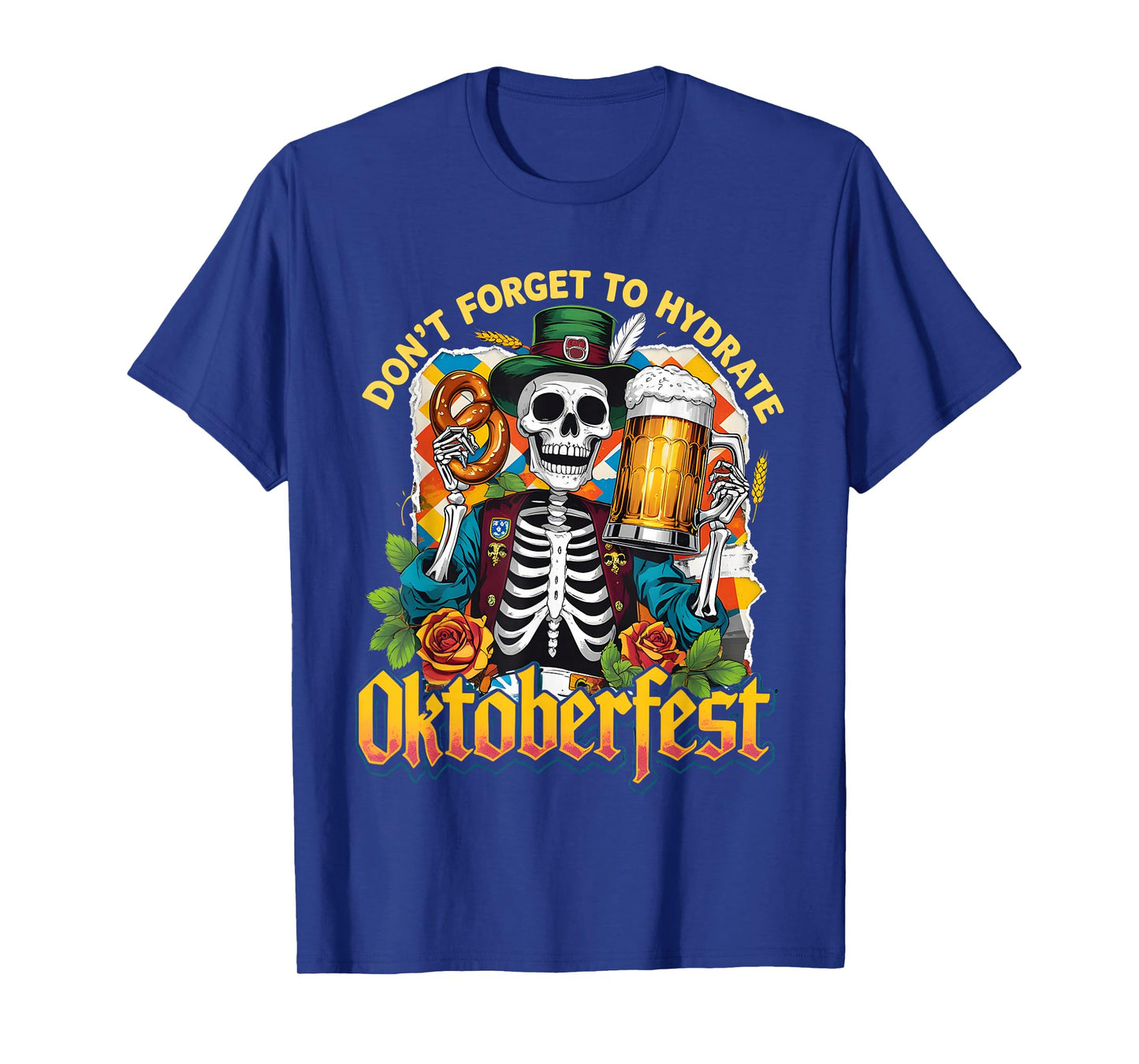 Oktoberfest Skeleton Funny Beer Drinking Hydrate T-Shirt