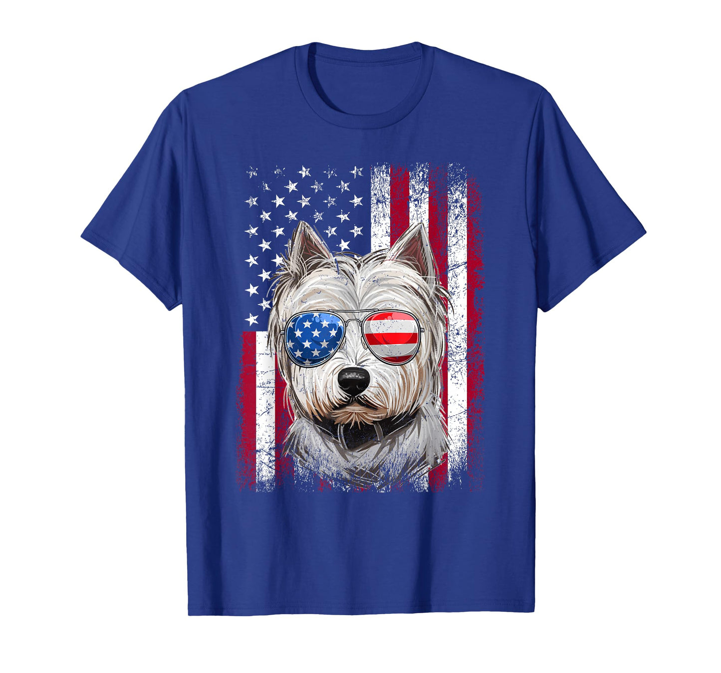 American Flag Patriotic Westie Dog Lover 4th Of July T-Shirt