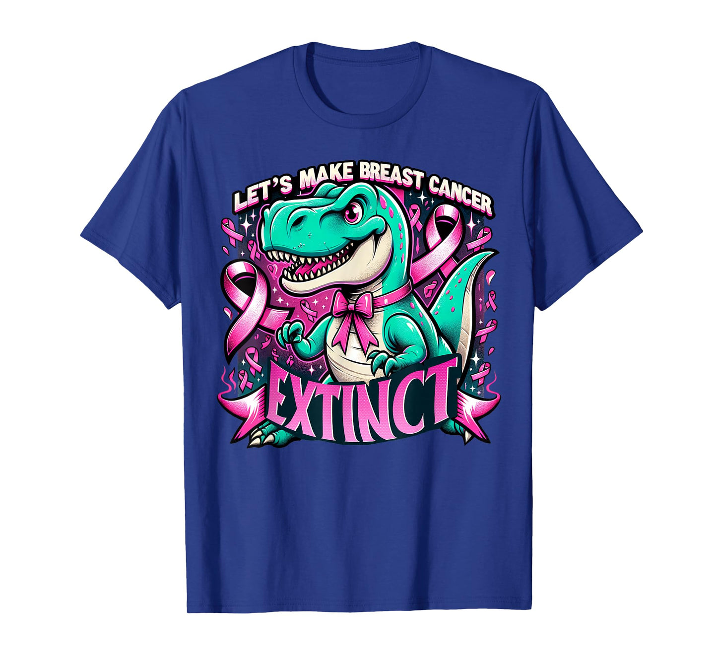 Lets Make Breast Cancer Extinct Pink Dinosaur Kids Boys T-Shirt