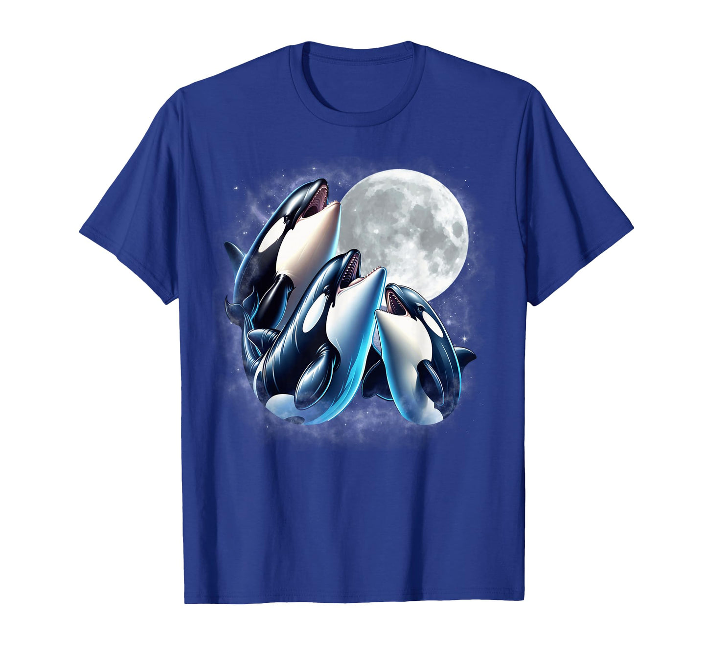 Three Orcas Moon Funny Orca Howling Wolfs Moon Parody T-Shirt