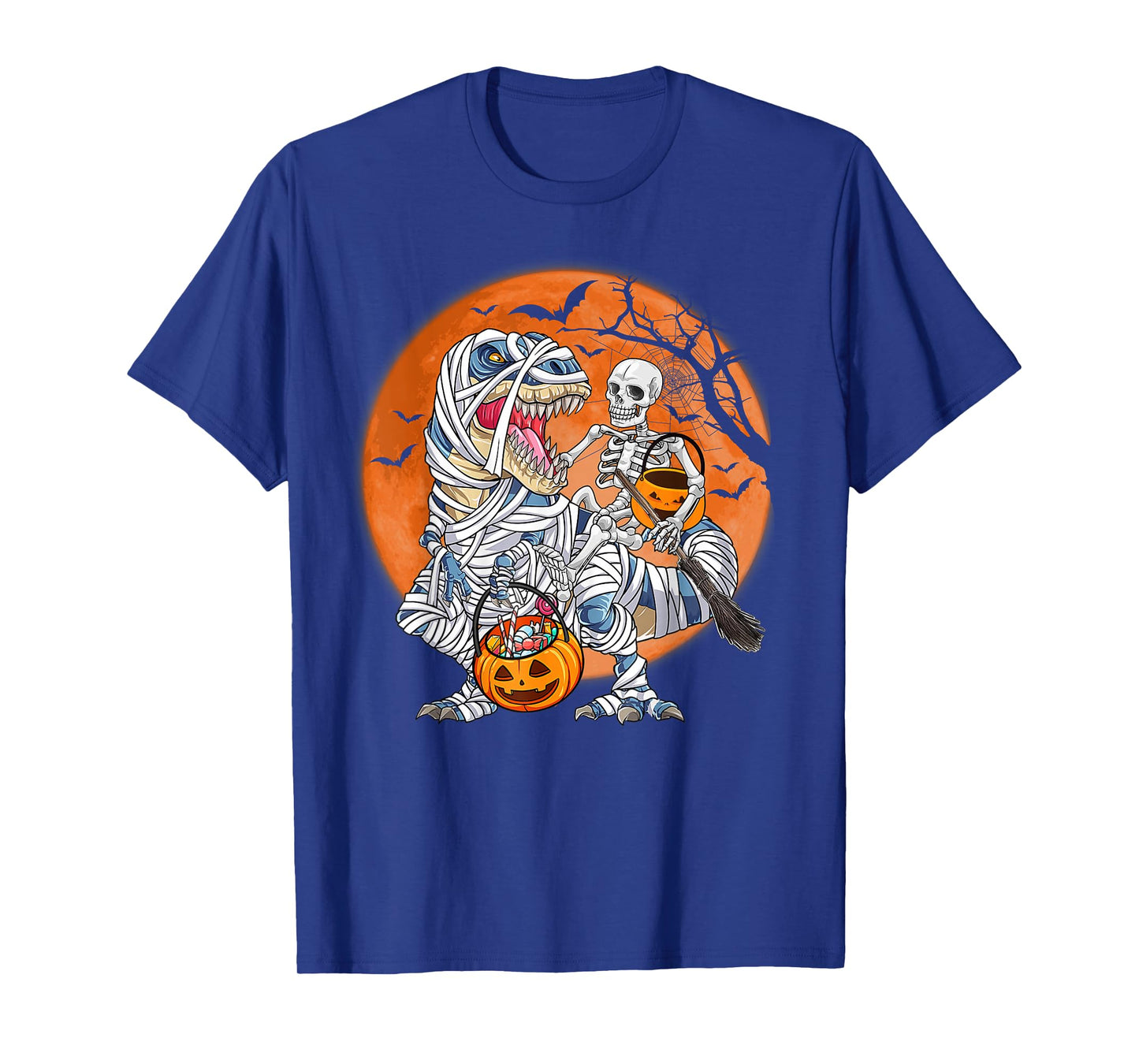 Halloween Tee for Boys Men Dinosaur Mummy Pumpkin Funny T-Shirt