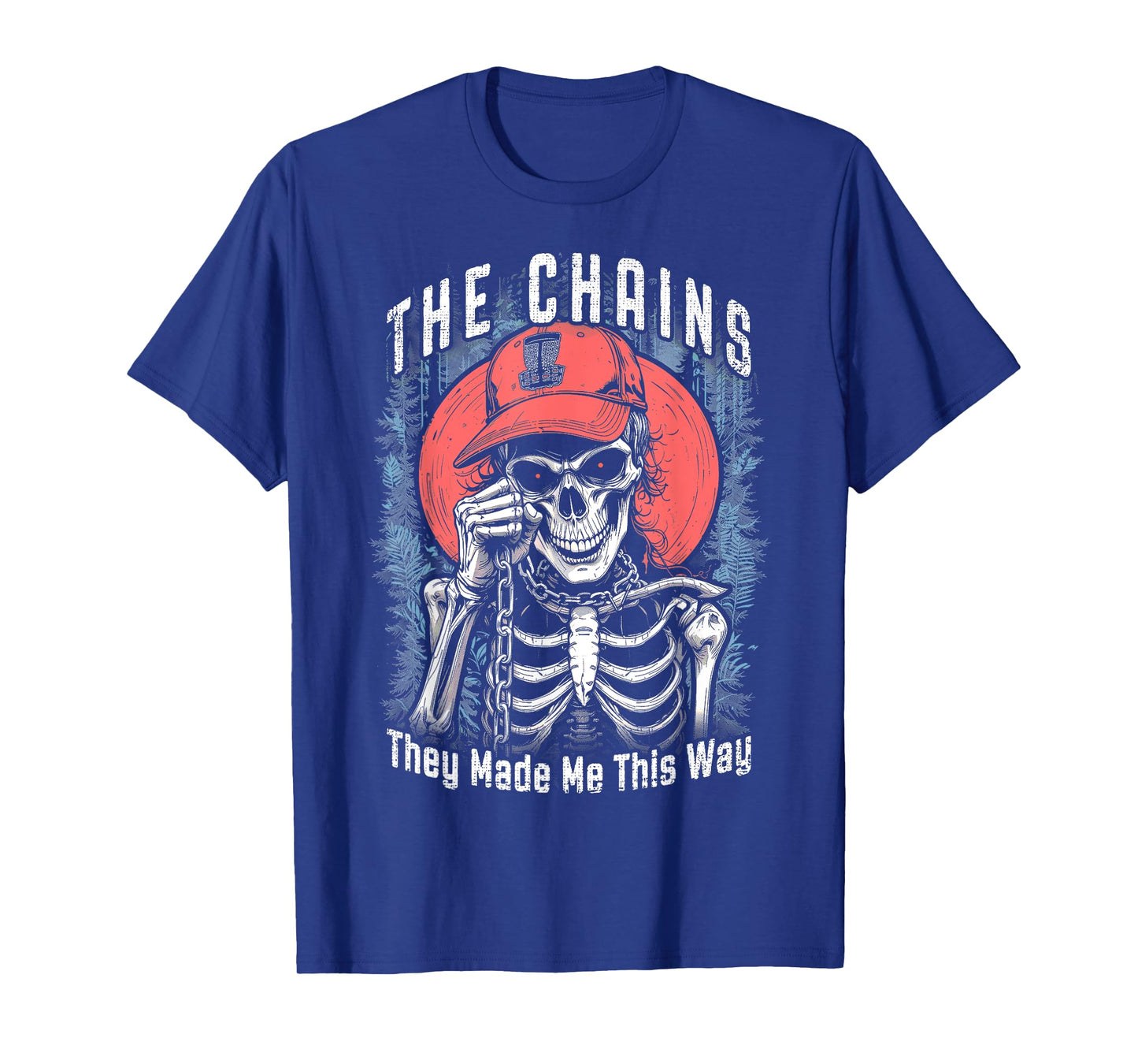 Disc Golf Player Skeleton Chains Made Me Halloween Golfer T-Shirt