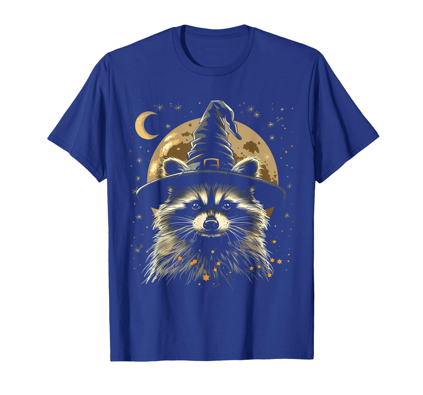 Raccoon Halloween Wizard Hat Funny Cute Witch Costume T-Shirt