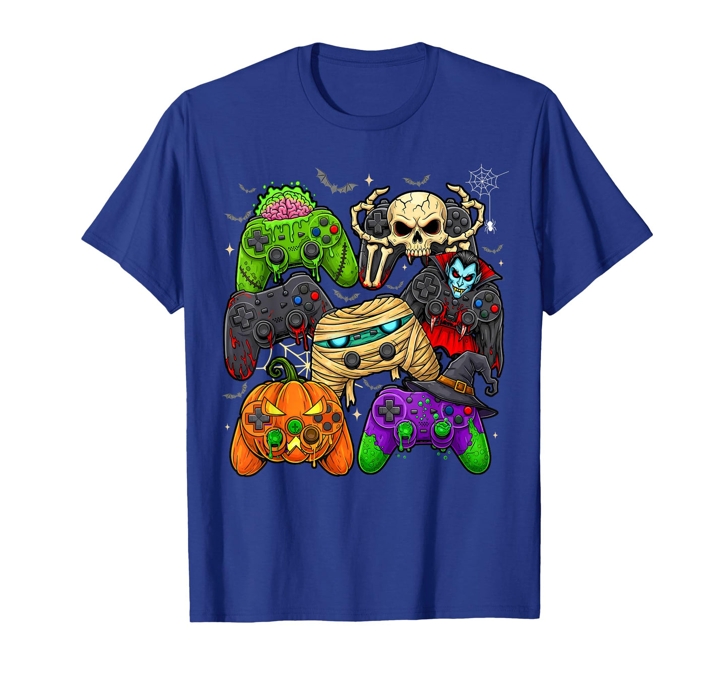 Halloween Gamer Skeleton Zombie Mummy Witch Vampire Gaming T-Shirt