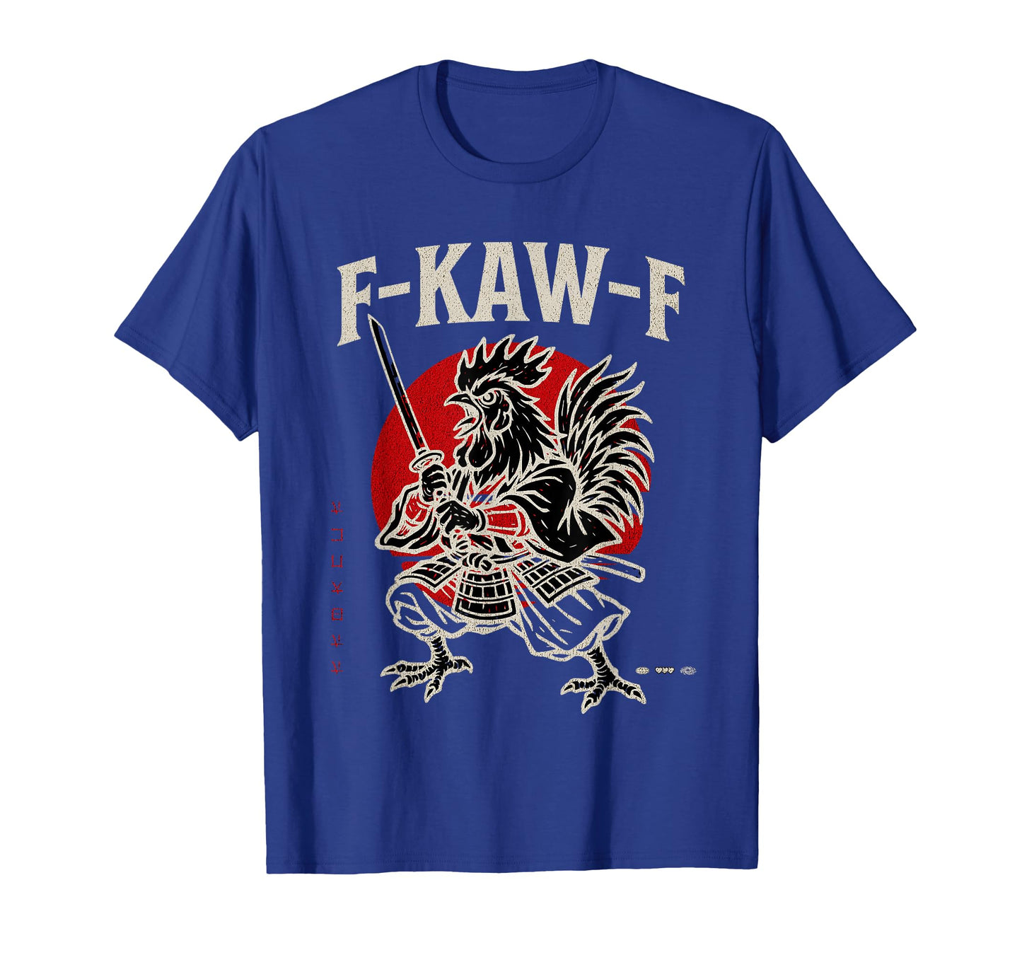 Samurai Rooster Funny F-Caw-F Vintage Chicken with Katana T-Shirt