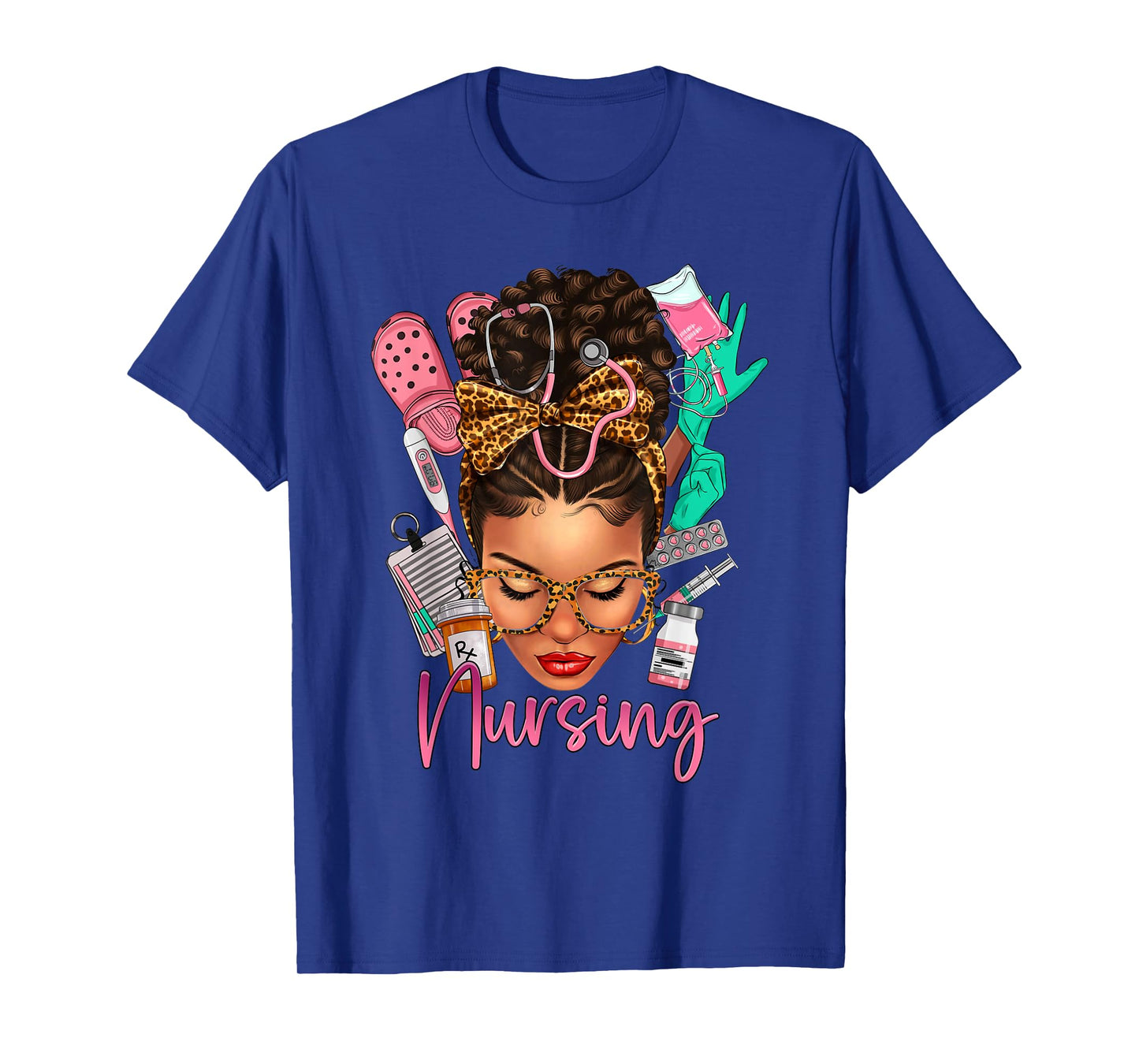 Black Melanin Nurse Black History Month Afro Hair T-Shirt
